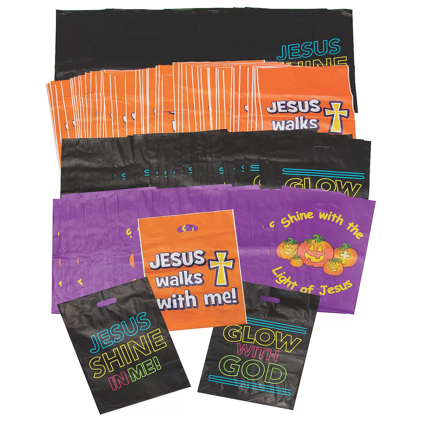 Cheap 12 1/2" X 17" Bulk 250 Pc. Religious Halloween Plastic Goody Bag Assortment Religious Halloween