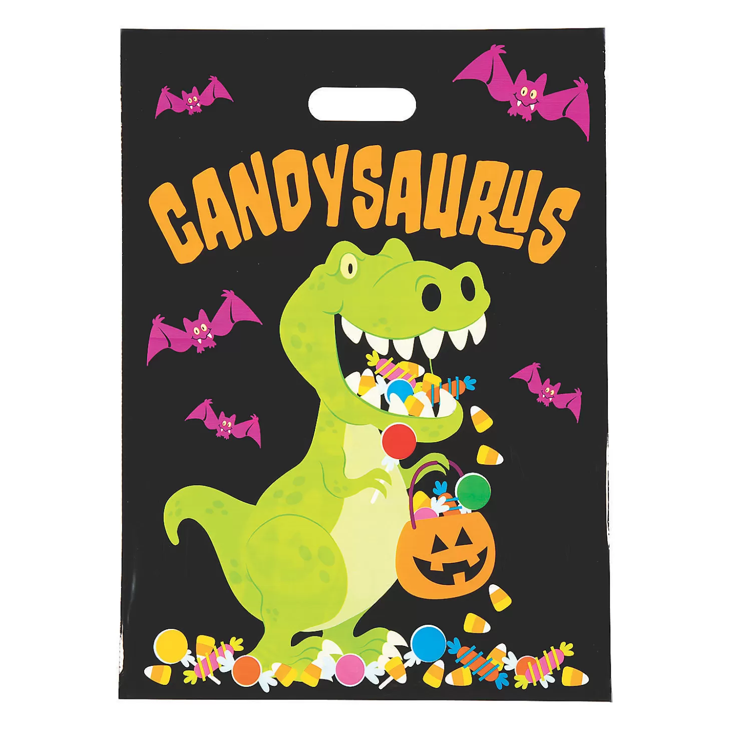 Cheap 12 1/2" X 17" Bulk 50 Pc. Candysaurus Trick-Or-Treat Plastic Goody Bags Halloween Bags