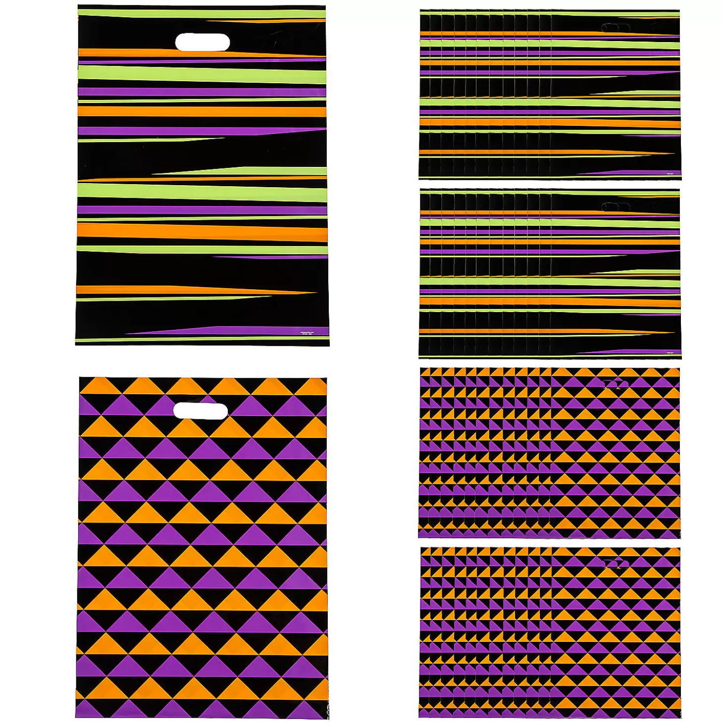 Hot 12 1/2" X 17" Bulk 50 Pc. Halloween Patterned Trick-Or-Treat Bags Halloween Bags