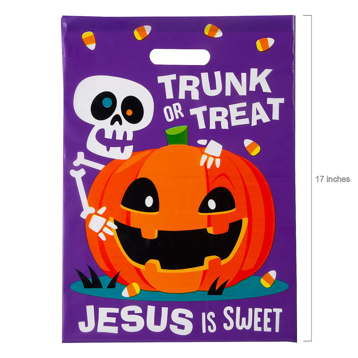 Cheap 12 1/2" X 17" Bulk 50 Pc. Religious Trunk-Or-Treat Plastic Goody Bags Halloween Bags