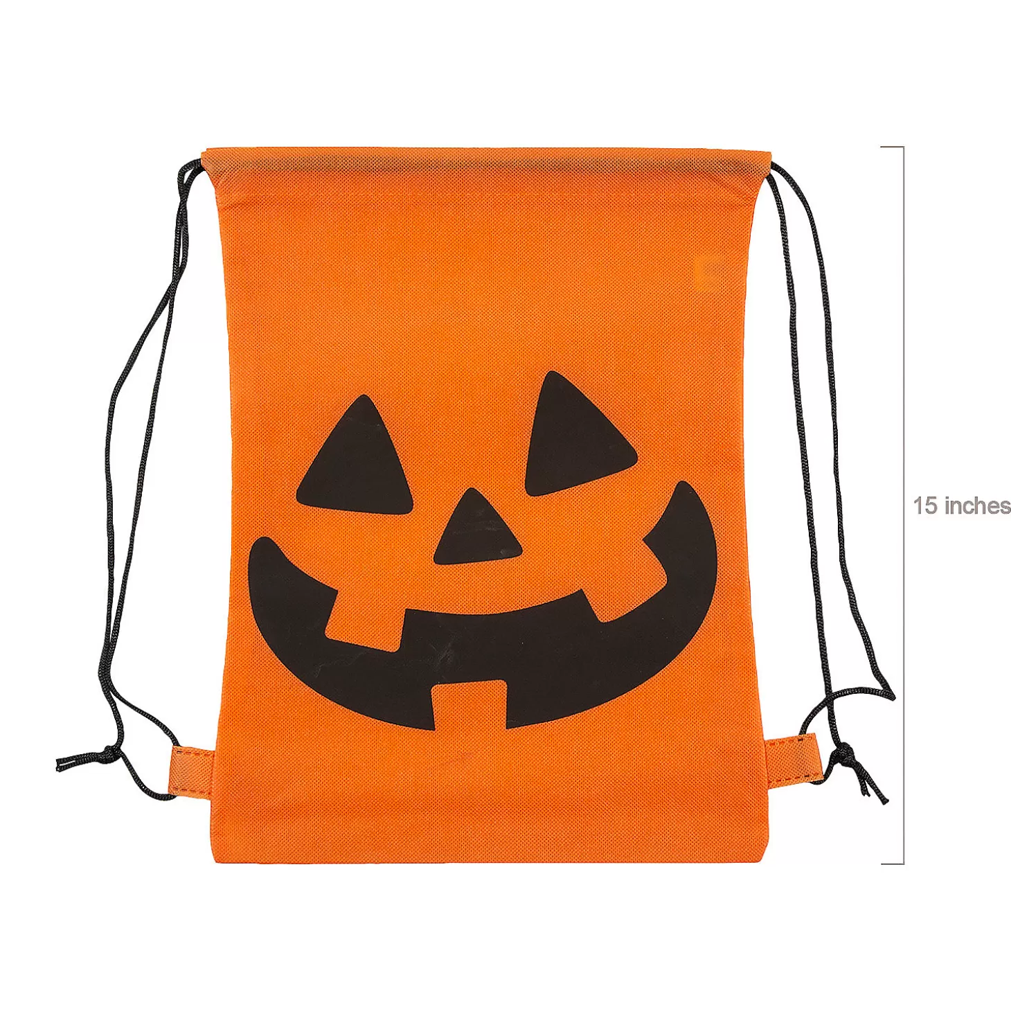 Outlet 12" X 15" Bulk 50 Pc. Medium Jack-O'-Lantern Nonwoven Drawstring Bags Halloween Bags