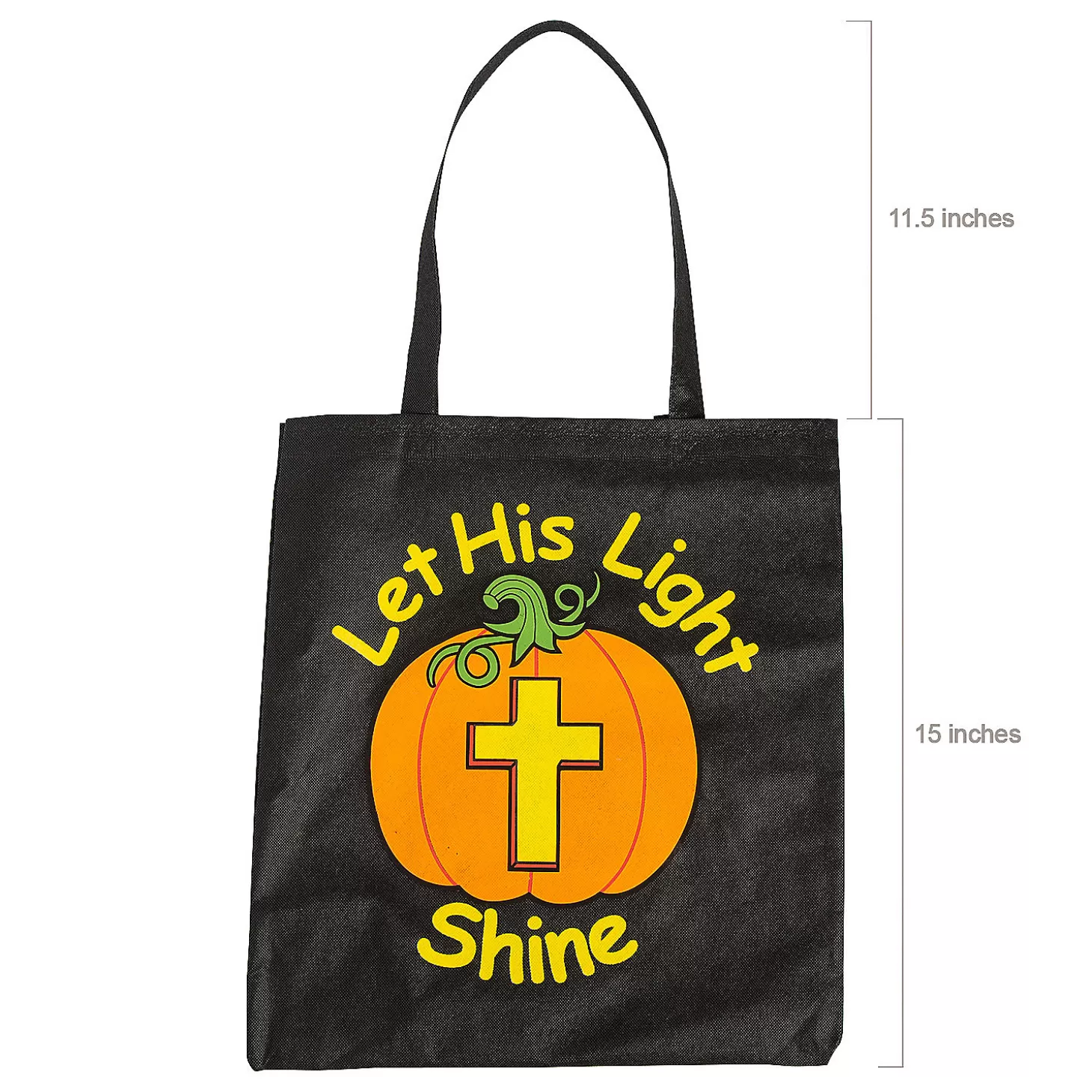 Outlet 15" X 15" Large Nonwoven Glow-In-The-Dark Christian Pumpkin Tote Bags - 12 Pc. Religious Halloween