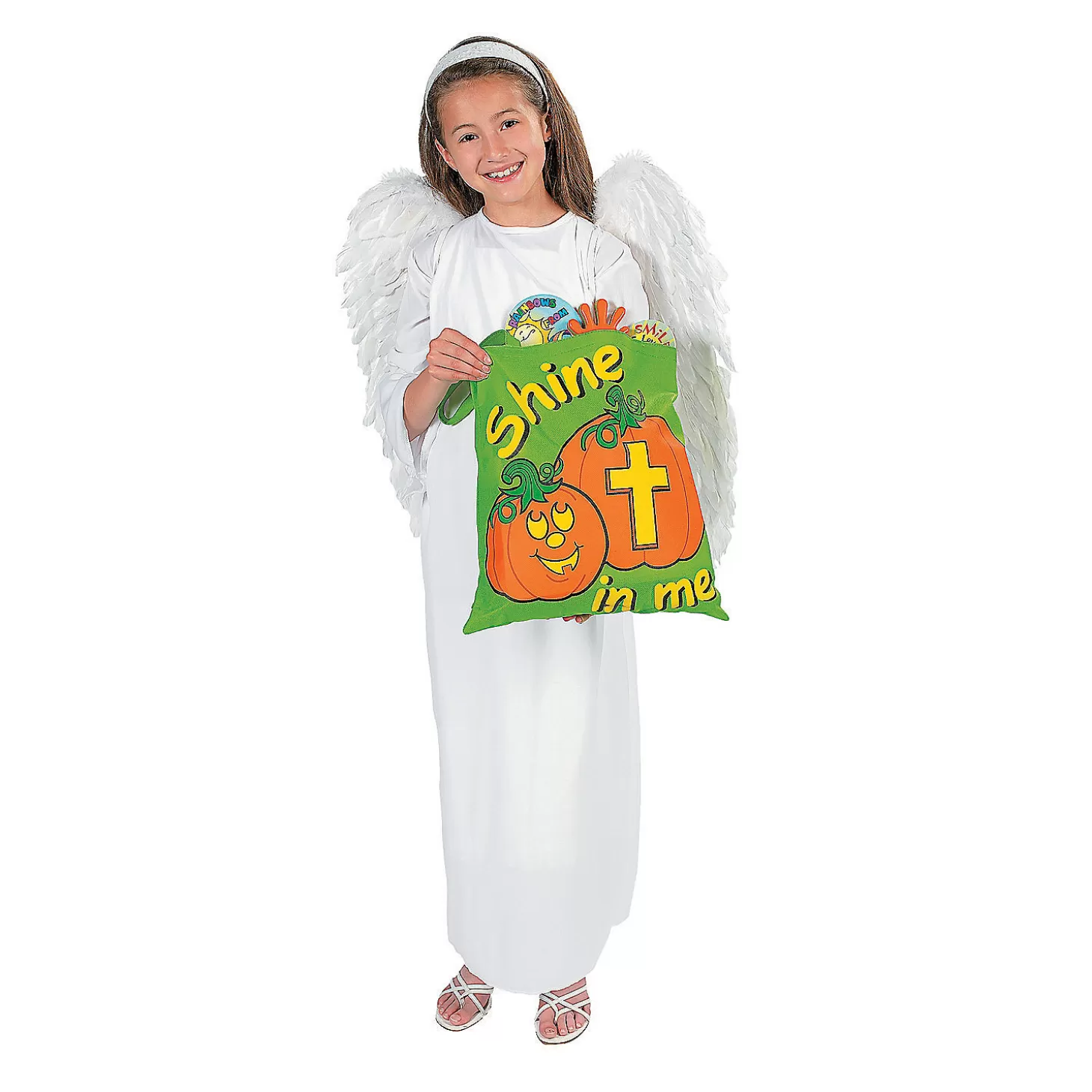 Outlet 15" X 15" Large Nonwoven Glow-In-The-Dark Christian Pumpkin Tote Bags - 12 Pc. Boo Bags