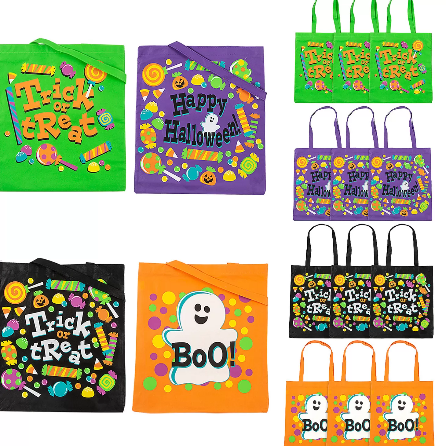 Flash Sale 15" X 16 1/2" Large Trick-Or-Treat Tote Bags - 12 Pc. Halloween Apparel & Accessories