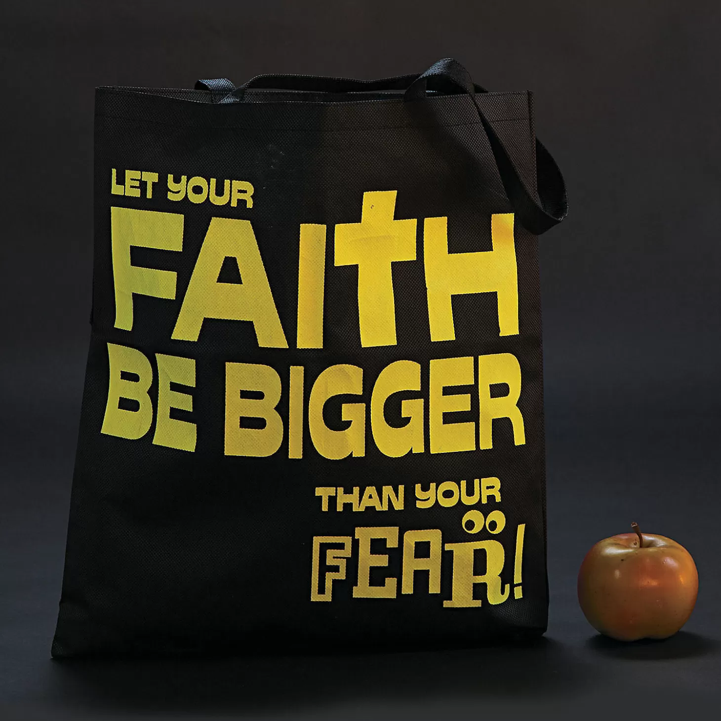 Best 15" X 17" Large Nonwoven Glow-In-The-Dark Faith Over Fear Tote Bags - 12 Pc. Halloween Apparel & Accessories