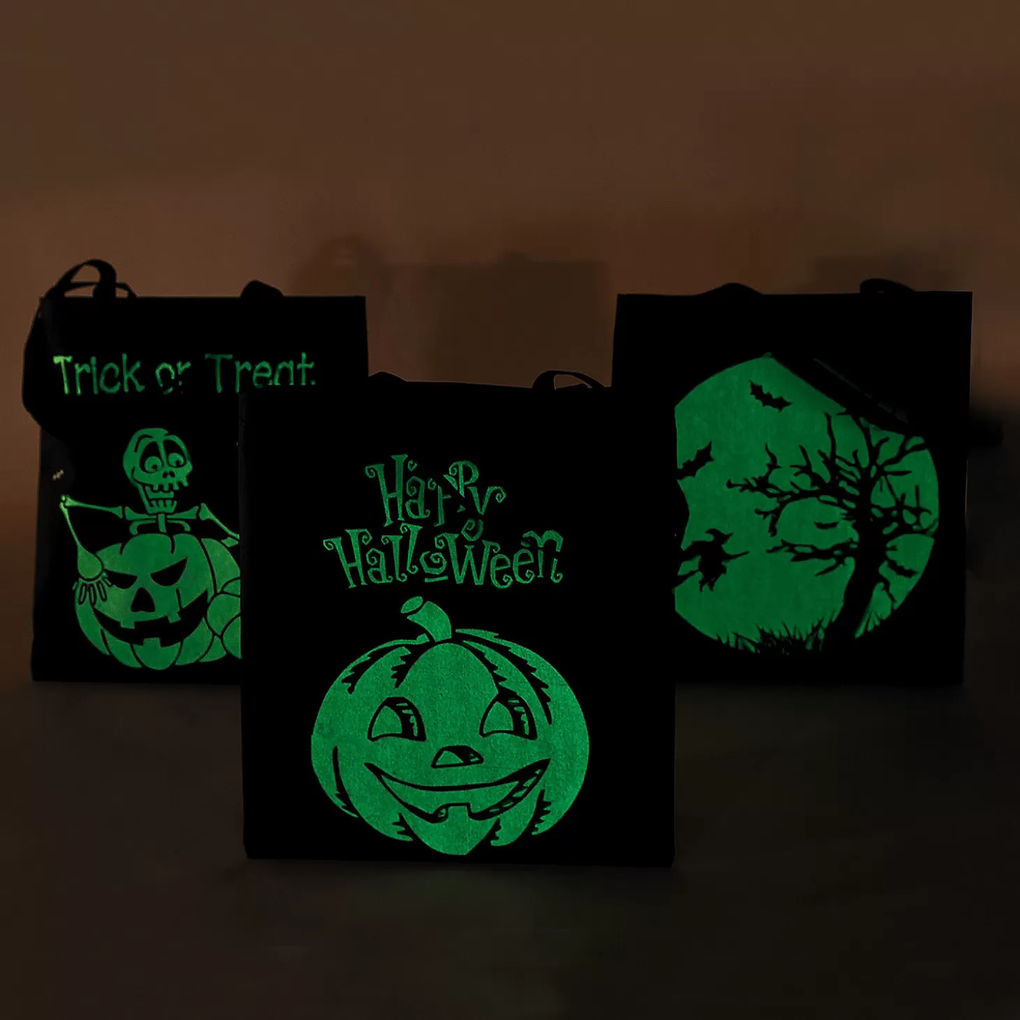 Outlet 15" X 17" Large Nonwoven Glow-In-The-Dark Halloween Tote Bags - 12 Pc. Halloween Apparel & Accessories