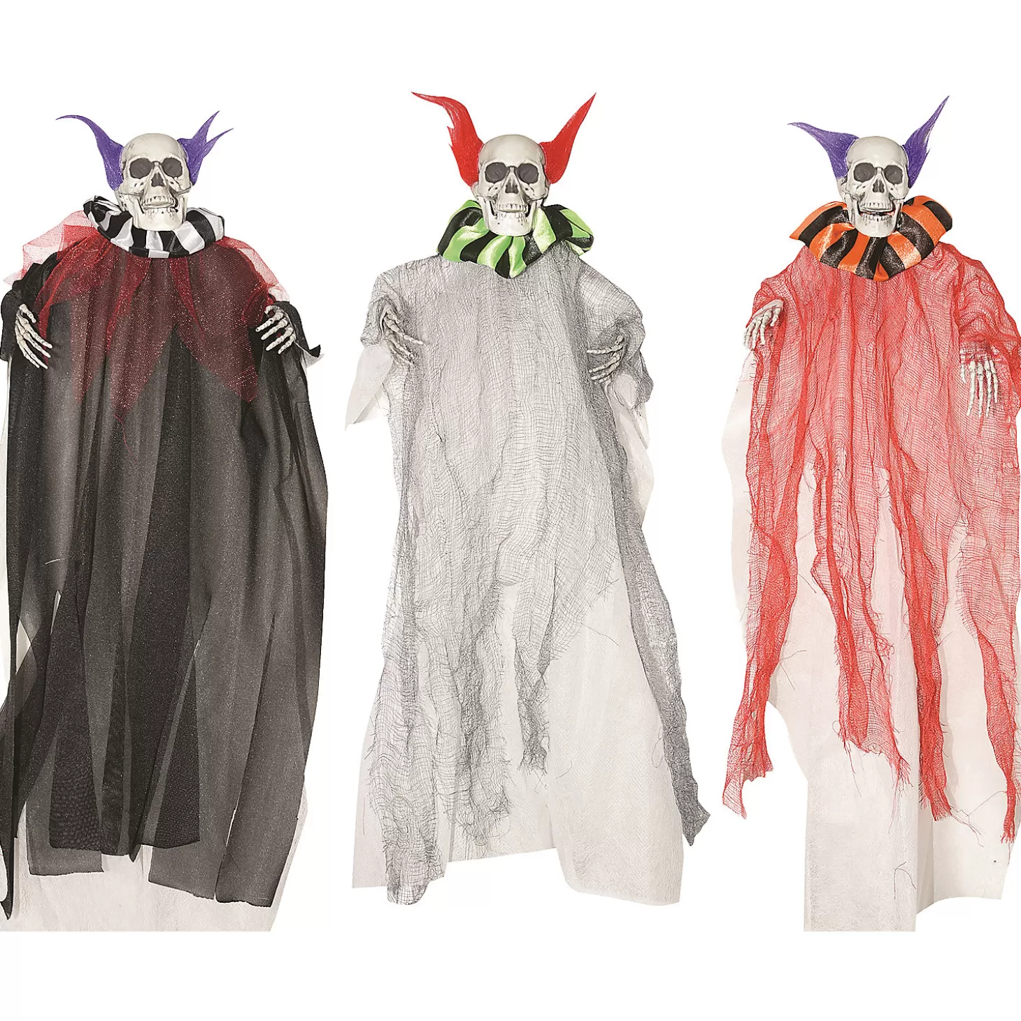 Sale 18" Skeleton Clown Hanging Decorations - Set Of 3 Skulls & Skeletons