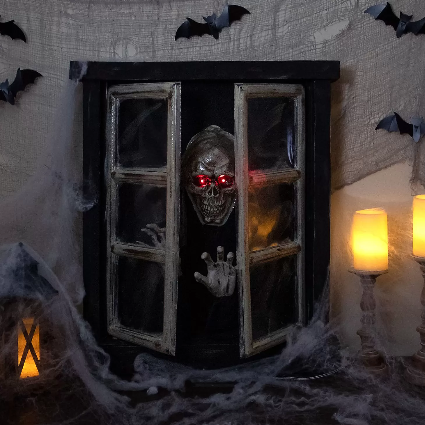 Sale 29" Lighted And Animated Opening Window Halloween Decoration Skulls & Skeletons