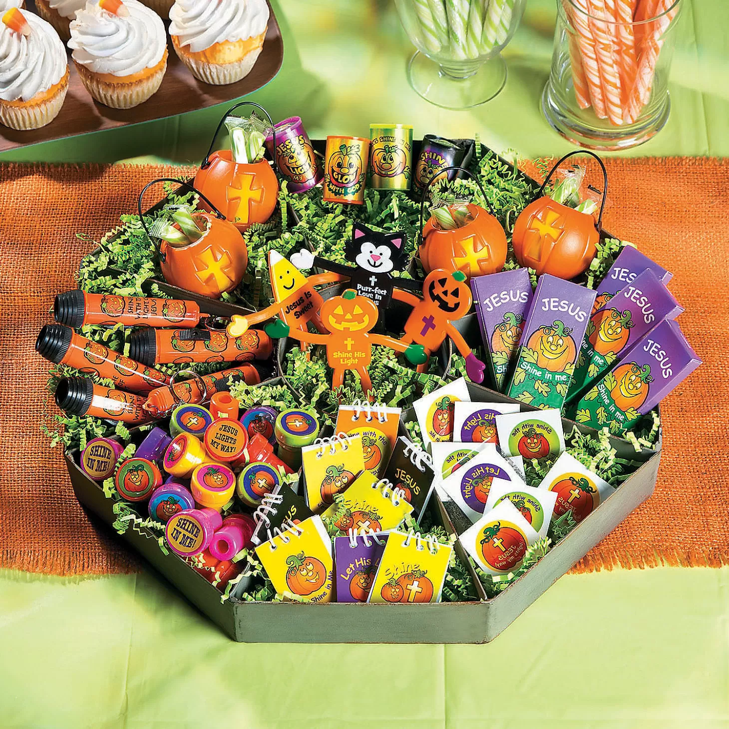 New 4-Color Christian Pumpkin Crayons - 24 Boxes Religious Halloween