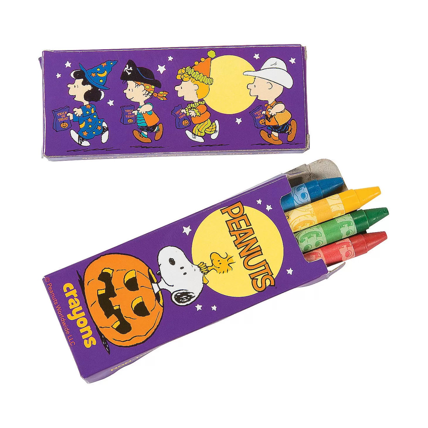 Flash Sale 4-Color Peanuts® Halloween Crayons - 24 Boxes Bulk Halloween Supplies