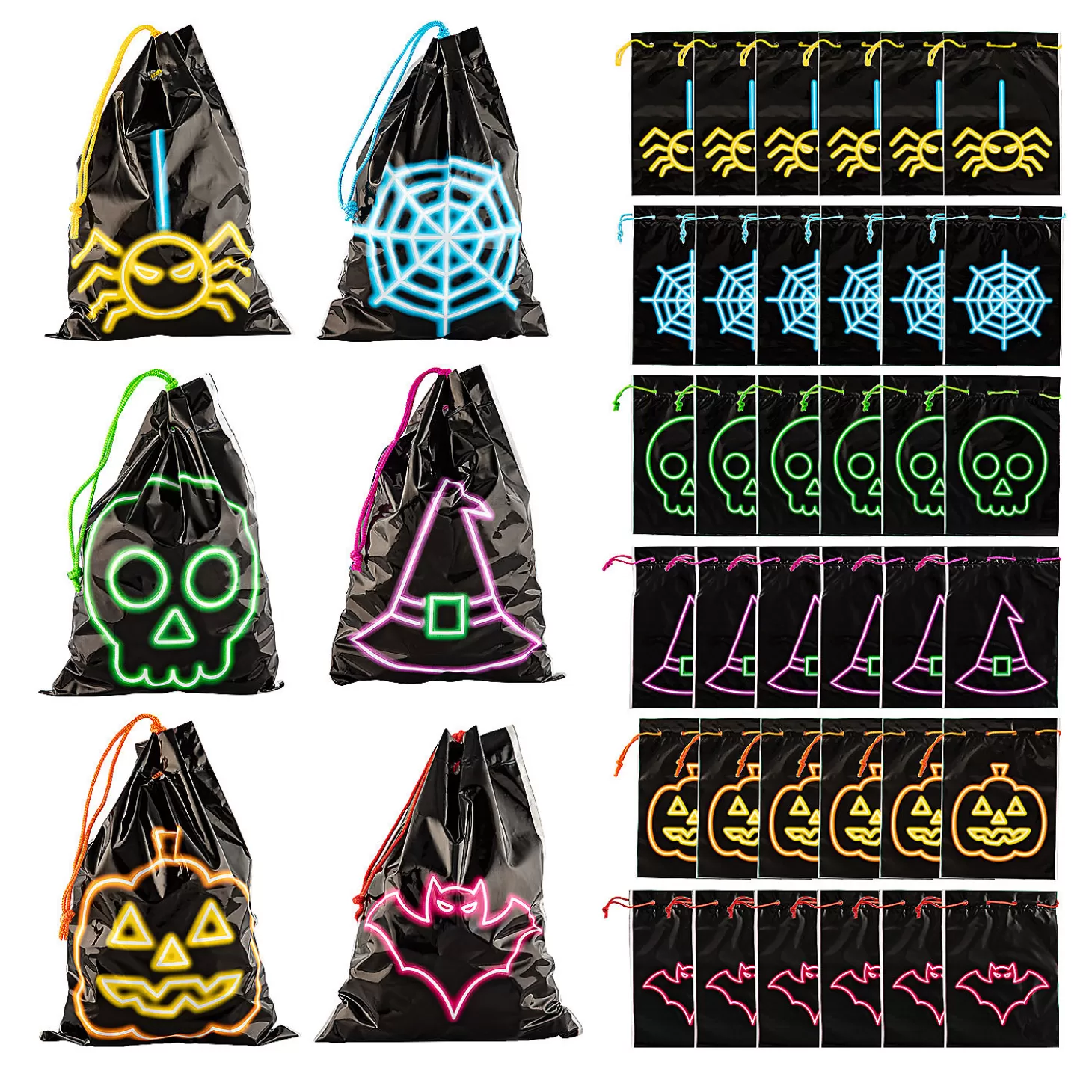 Online 5 1/2" X 7 1/2" Halloween Drawstring Goody Bags - 36 Pc. Halloween Bags