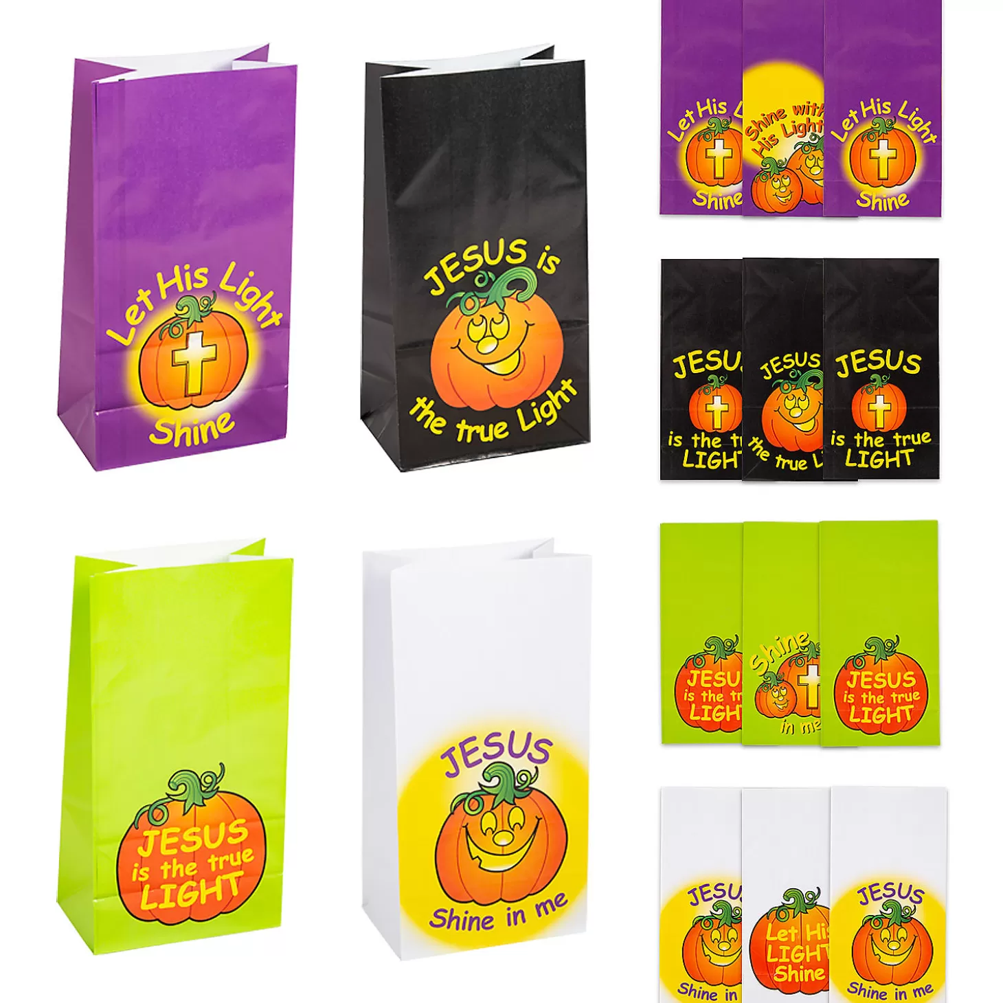 Best Sale 5 1/4" X 10" Christian Pumpkin Treat Bags - 12 Pc. Religious Halloween