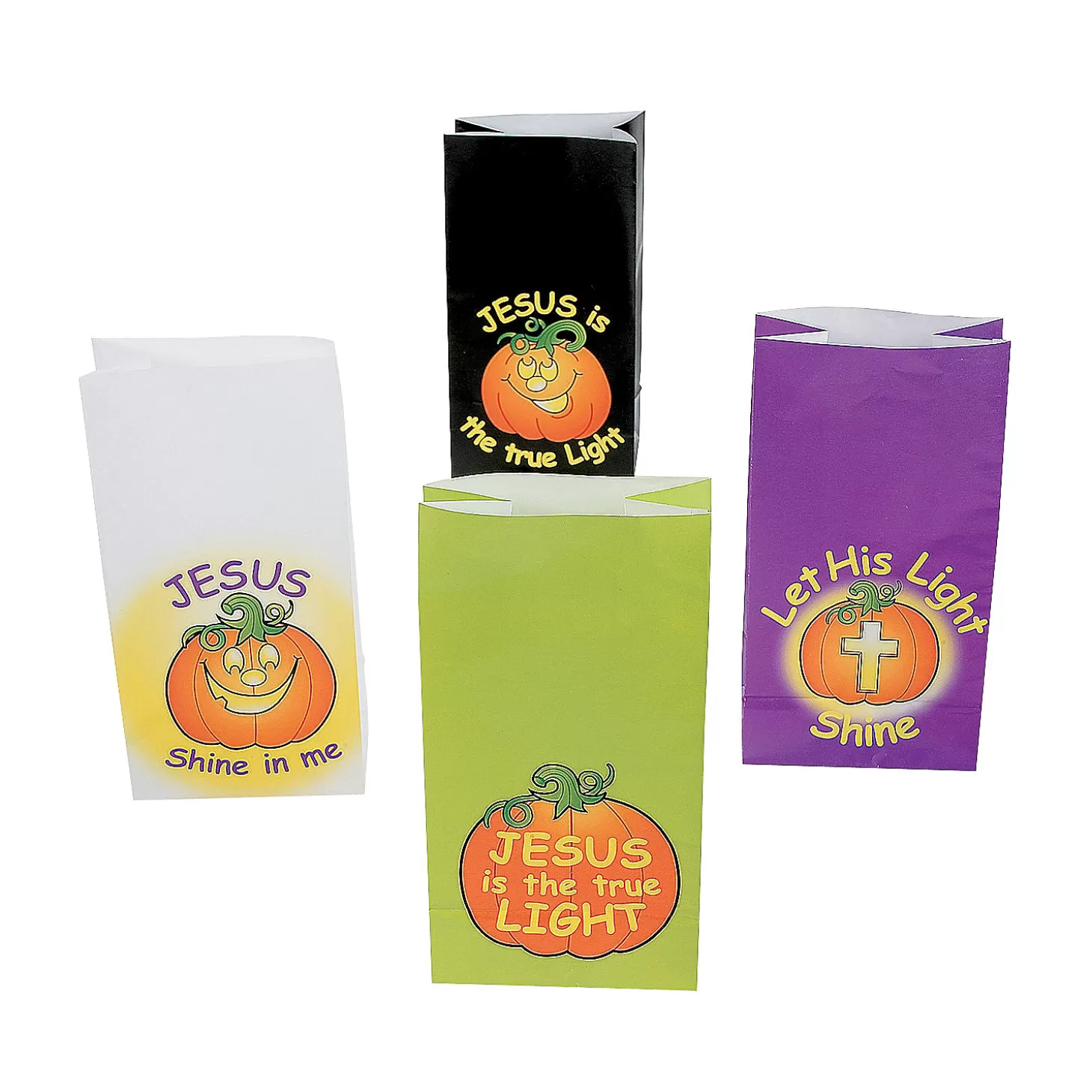 Best Sale 5 1/4" X 10" Christian Pumpkin Treat Bags - 12 Pc. Religious Halloween