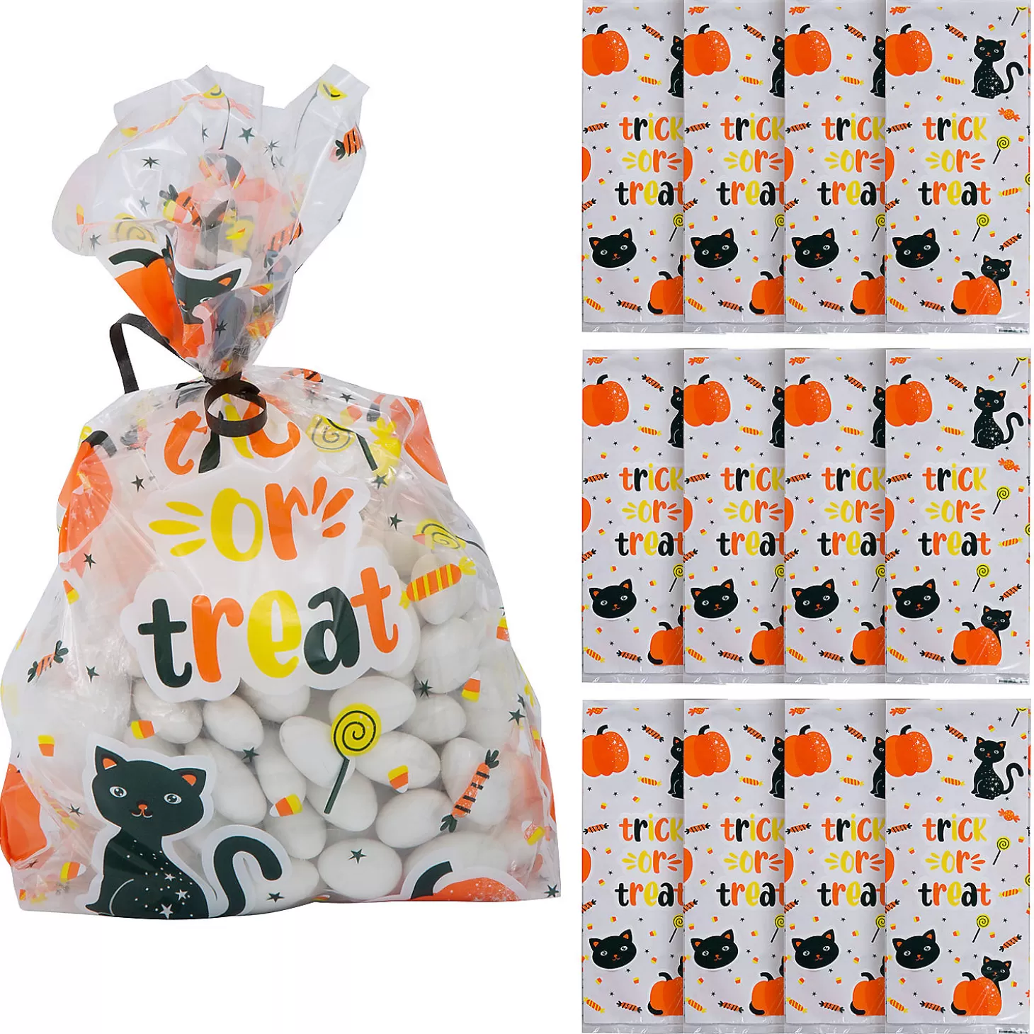 Cheap 5" X 11 1/2" Trick-Or-Treat Character Cellophane Bags - 12 Pc. Halloween Bags