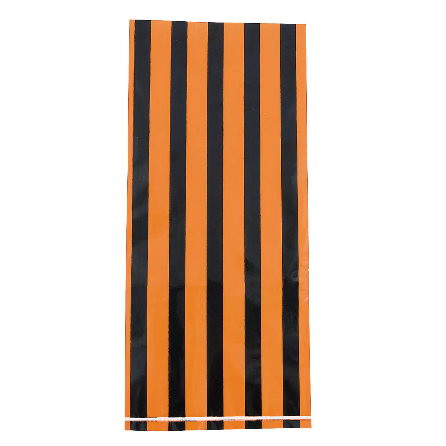 Store 5" X 11" Black & Orange Striped Cellophane Treat Bags - 12 Pc. Boo Bags