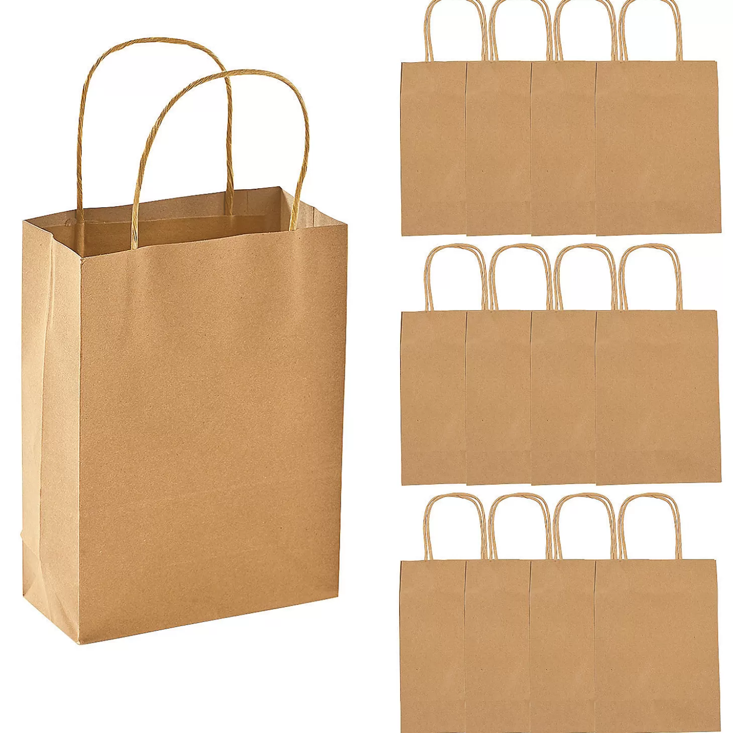 Hot 6 1/2" X 9" Medium Kraft Paper Gift Bags - 12 Pc. Halloween Bags