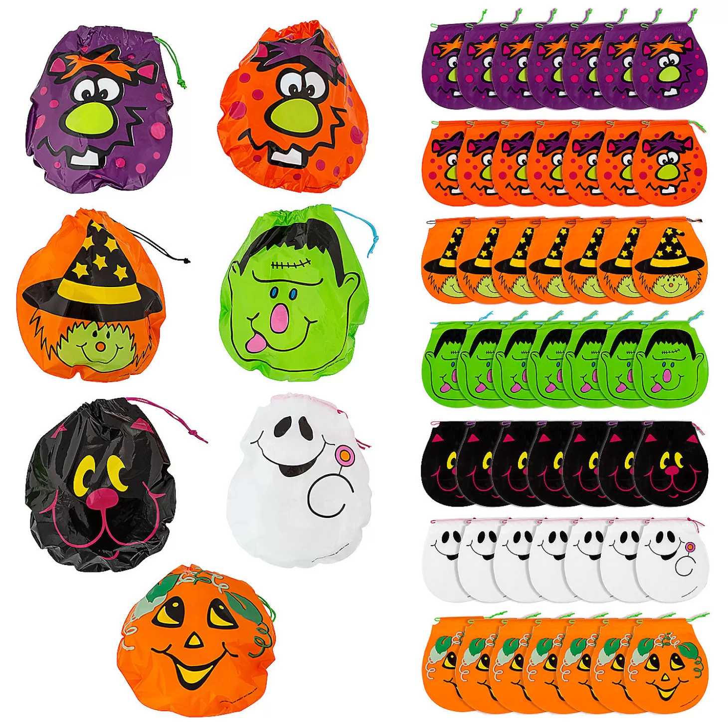 Flash Sale 7 1/4" X 8 1/2" Bulk 72 Pc. Halloween Drawstring Goody Bags Bulk Halloween Supplies