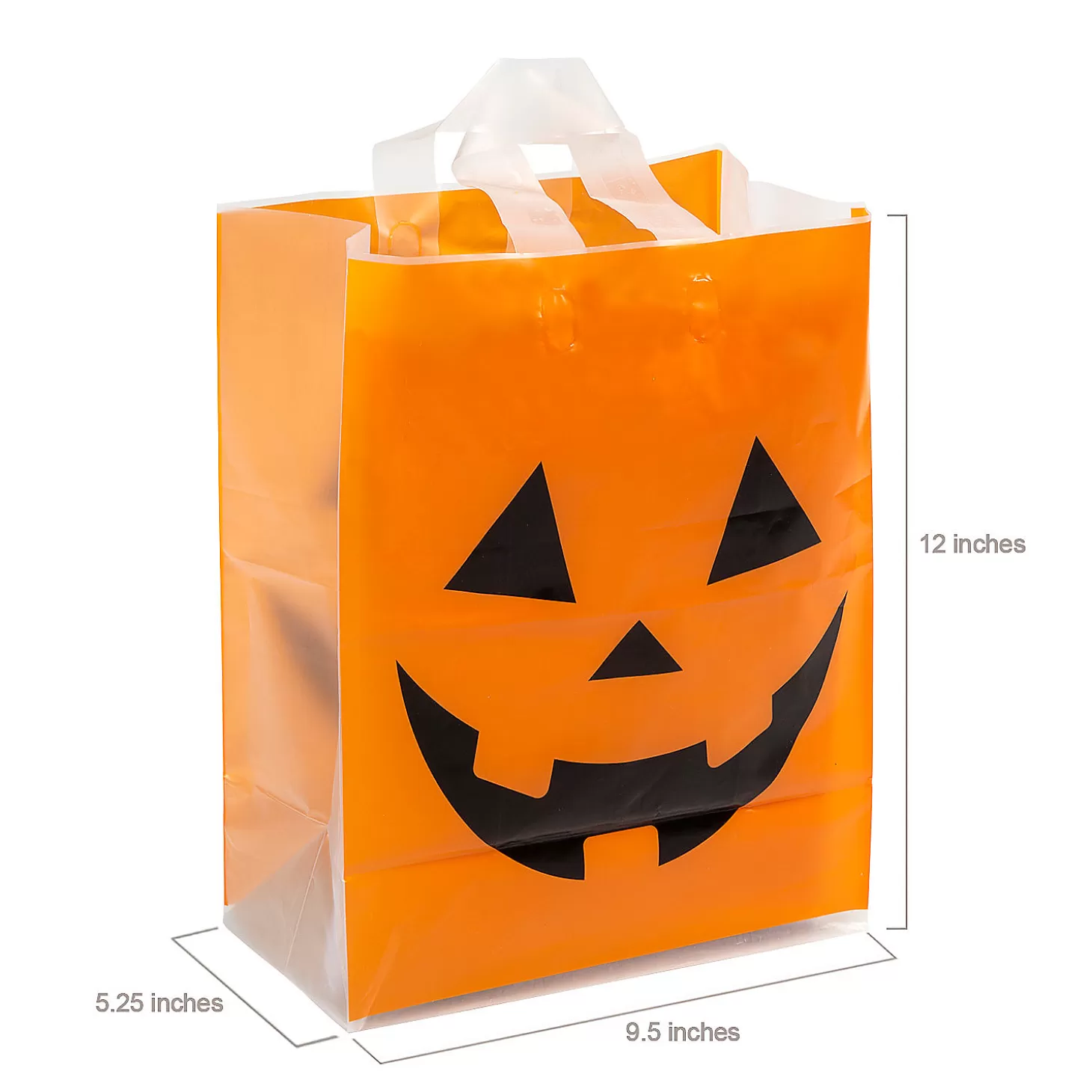Outlet 9 1/2" X 12" Large Halloween Jack-O'-Lantern Plastic Tote Bags - 36 Pc. Halloween Bags