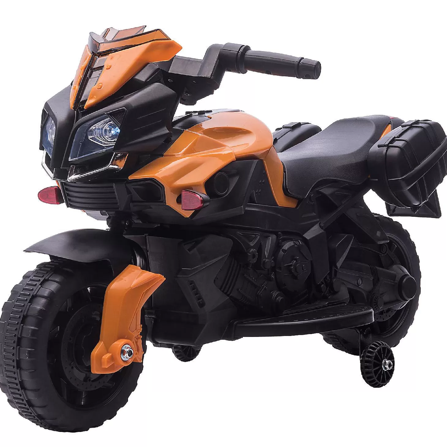 Clearance Aosom 6V Kids Motorcycle Dirt Bike Electric Battery Powered Ride On Toy Off Road Street Bike With Rechargeable Battery Pedal Headlights And Training Wheels Orange Riding Toys