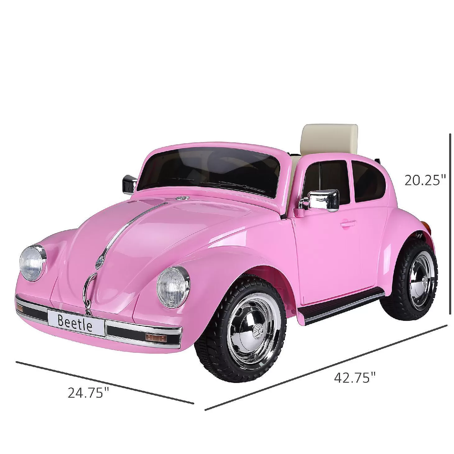 Cheap Aosom Licensed Volkswagen Beetle Electric Ride On Car 6V Battery Powered Remote Control 3-6Yrs Pink Riding Toys