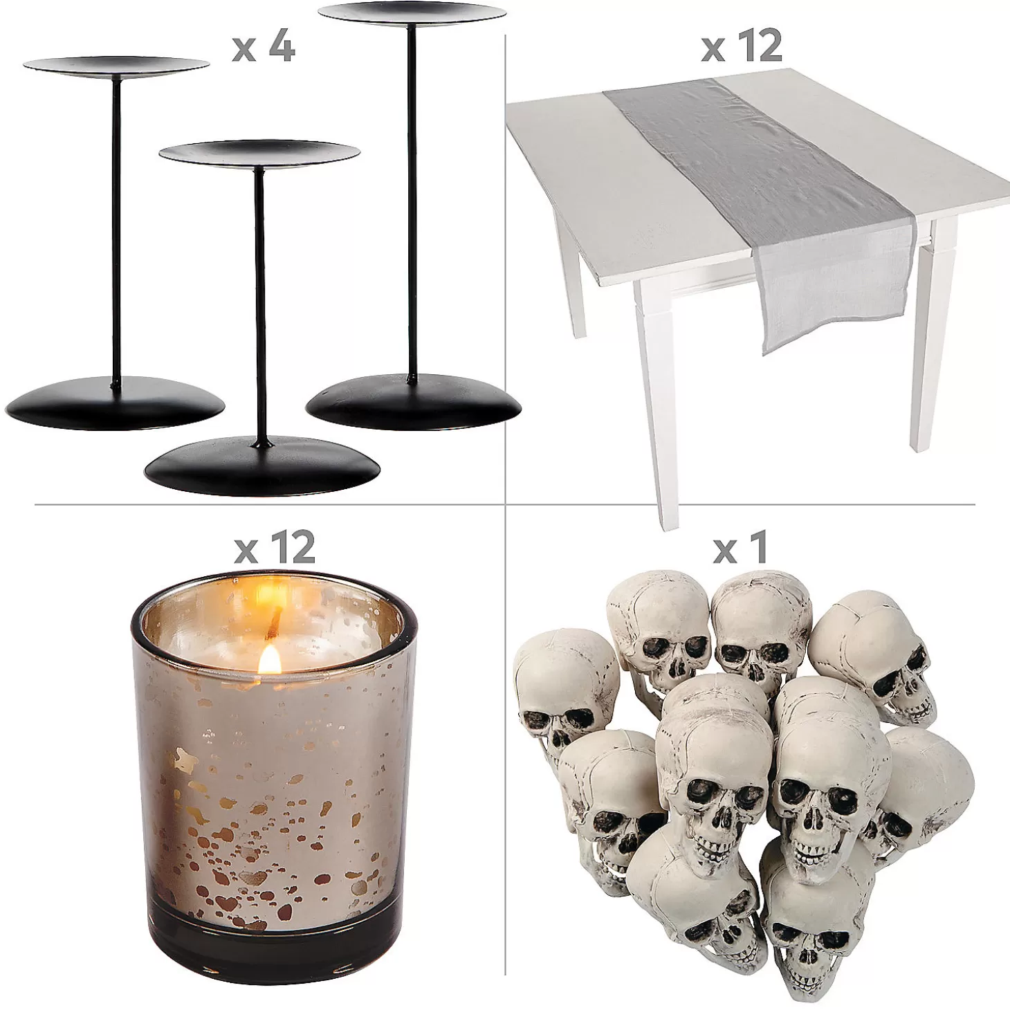 New Black & Gray Halloween Table Decorating Kit - 48 Pc. Halloween Fun Kits