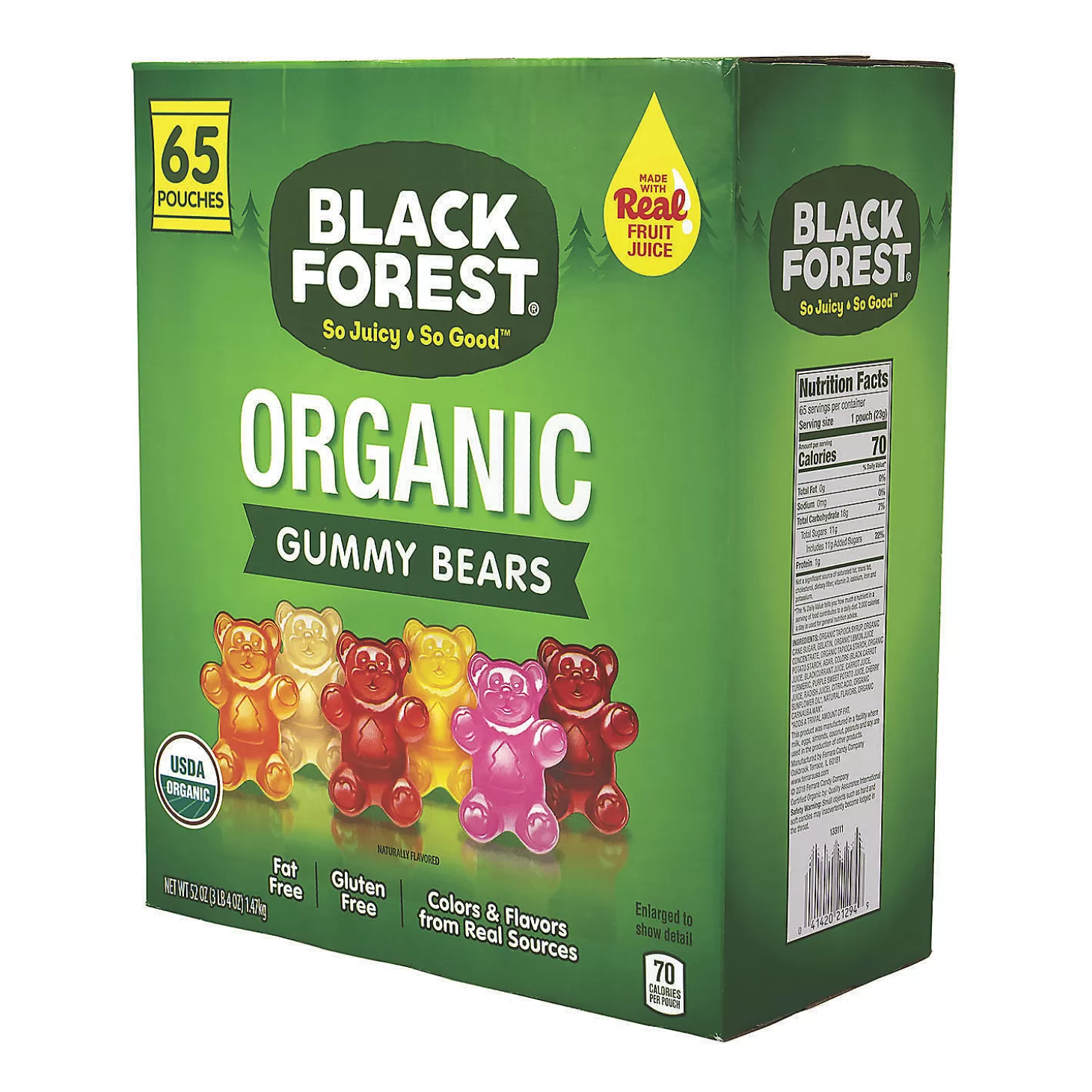 Best Sale Black Forest Organic Gummy Bears, 0.8 Oz, 65 Count Bulk Halloween Supplies