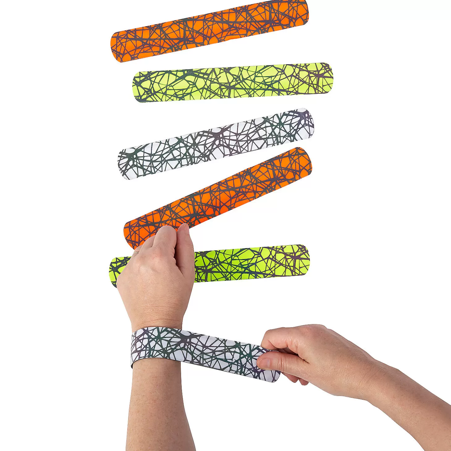 Sale Black Light Slap Bracelets - 12 Pc. Halloween Apparel & Accessories