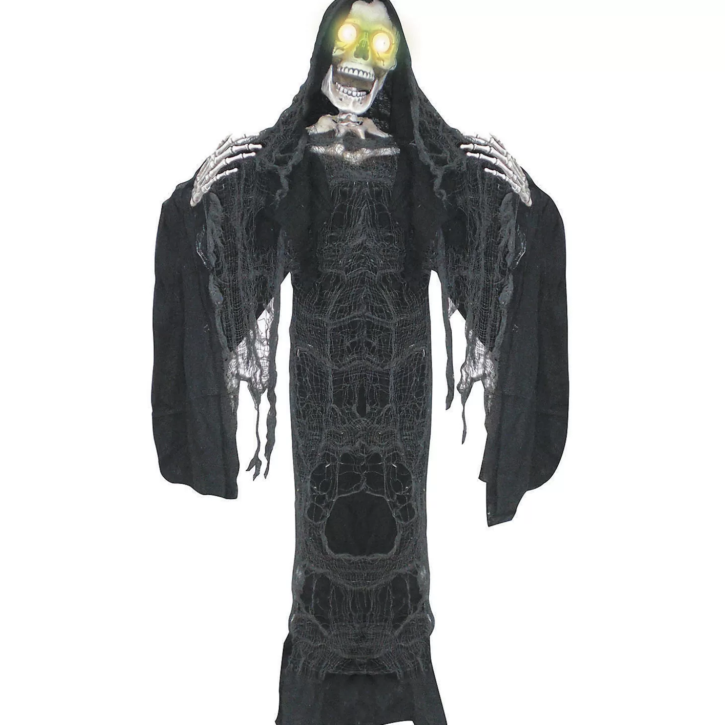 New Black Reaper With Moving Mouth Halloween Decoration Skulls & Skeletons