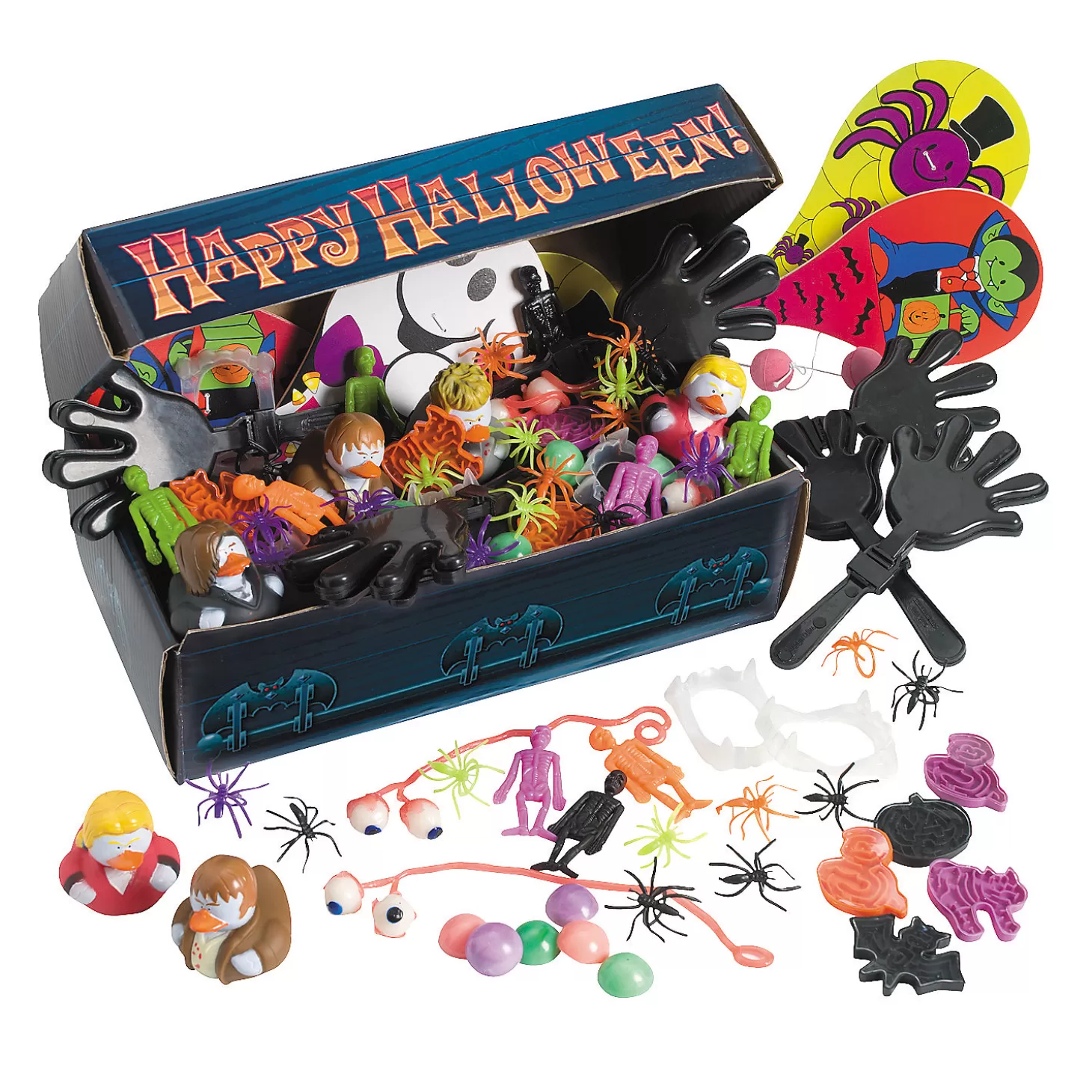 Cheap Bulk 100 Pc. Coffin Chest Toy Assortment Boo Bags