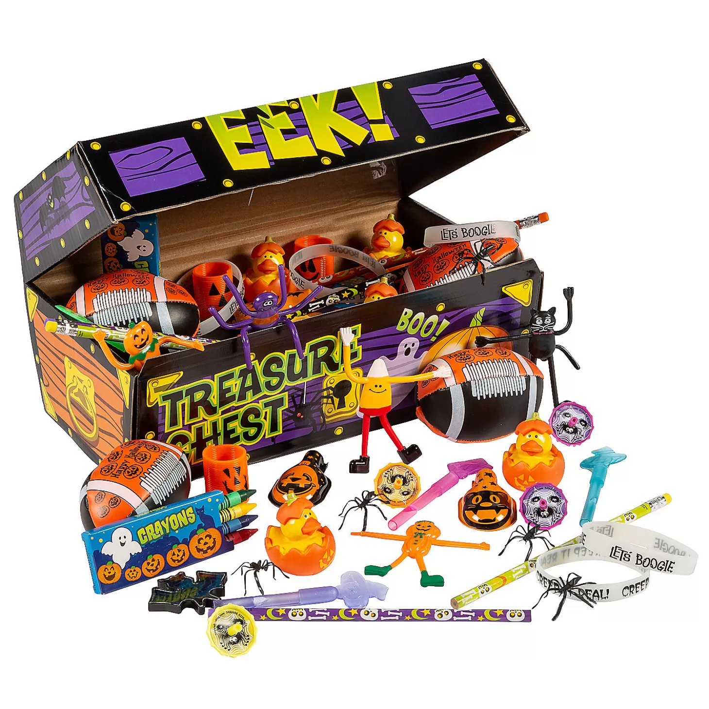 Best Sale Bulk 100 Pc. Halloween Treasure Chest Toy Assortment Halloween Handouts