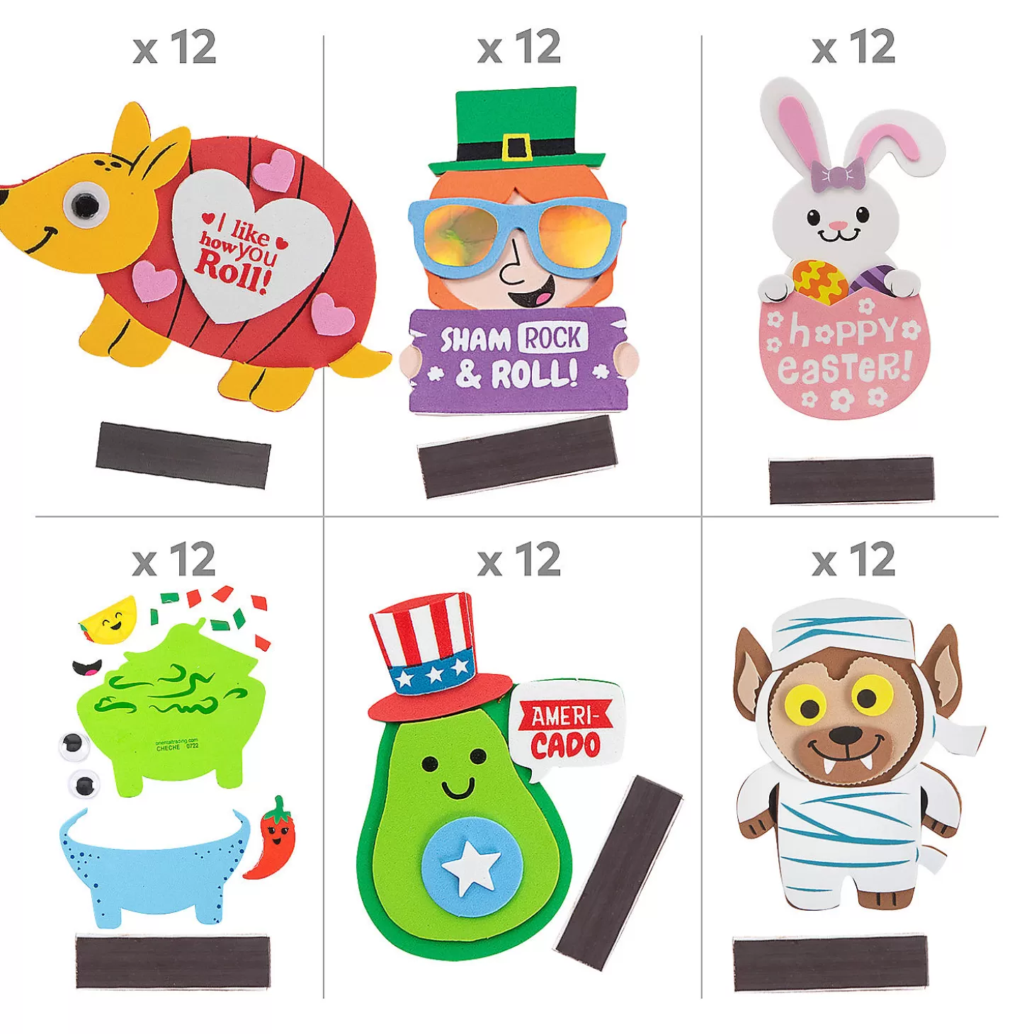 New Bulk 120 Pc. Ultimate Holiday Magnet Craft Kit Assortment – Makes 120 Bulk Halloween Supplies