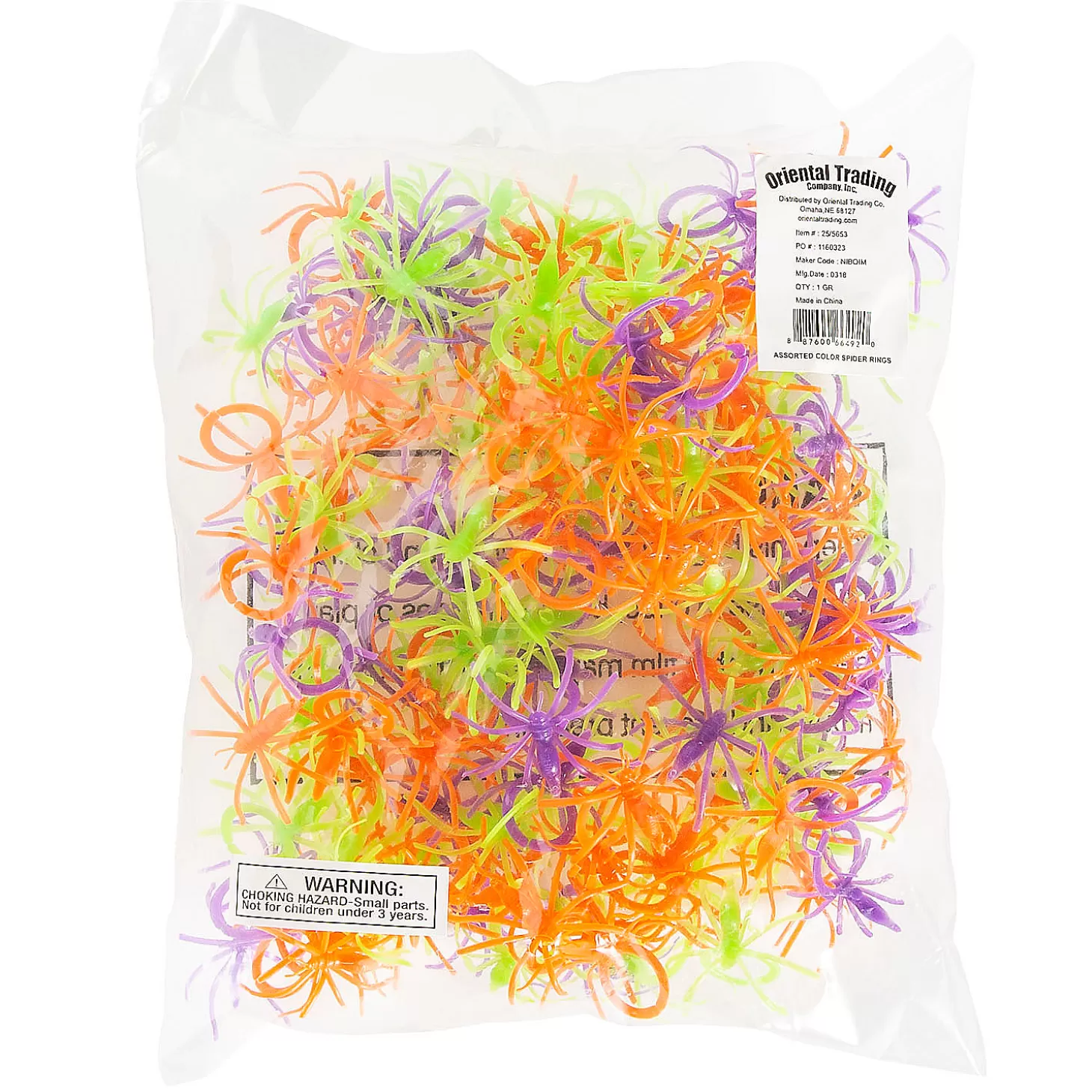 Sale Bulk 144 Pc. Colorful Halloween Spider Rings Bulk Halloween Supplies