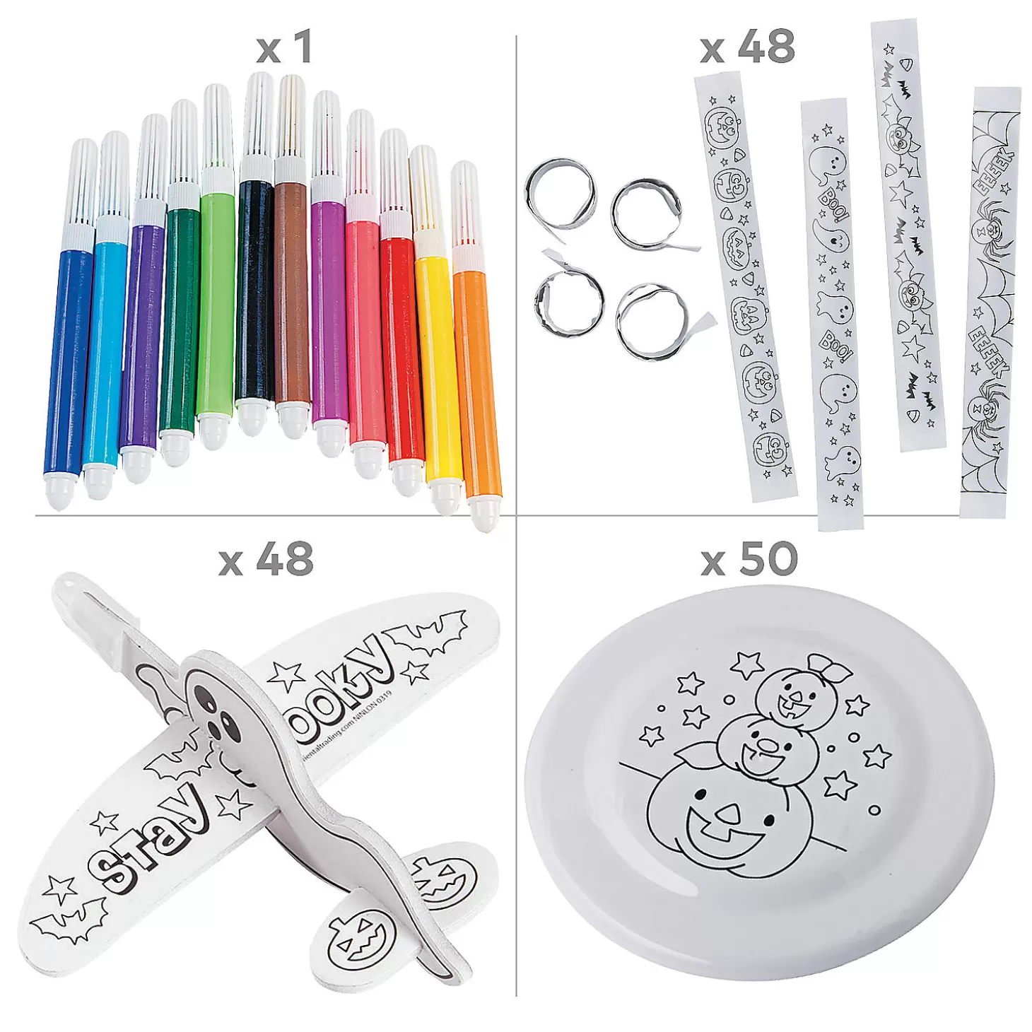 Online Bulk 158 Pc. Get Those Bones Moving Craft & Activity Assortment Halloween Fun Kits