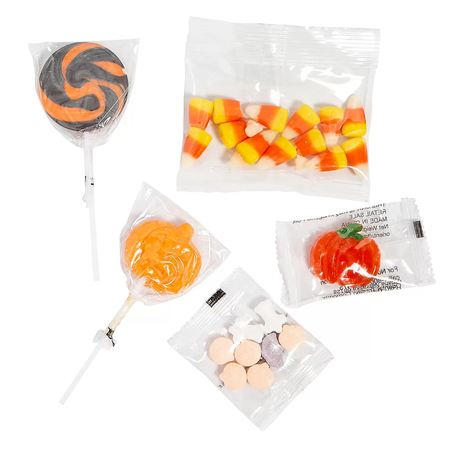 Outlet Bulk 200 Pc. Jack-O'-Lantern Halloween Candy Assortment Boo Bags