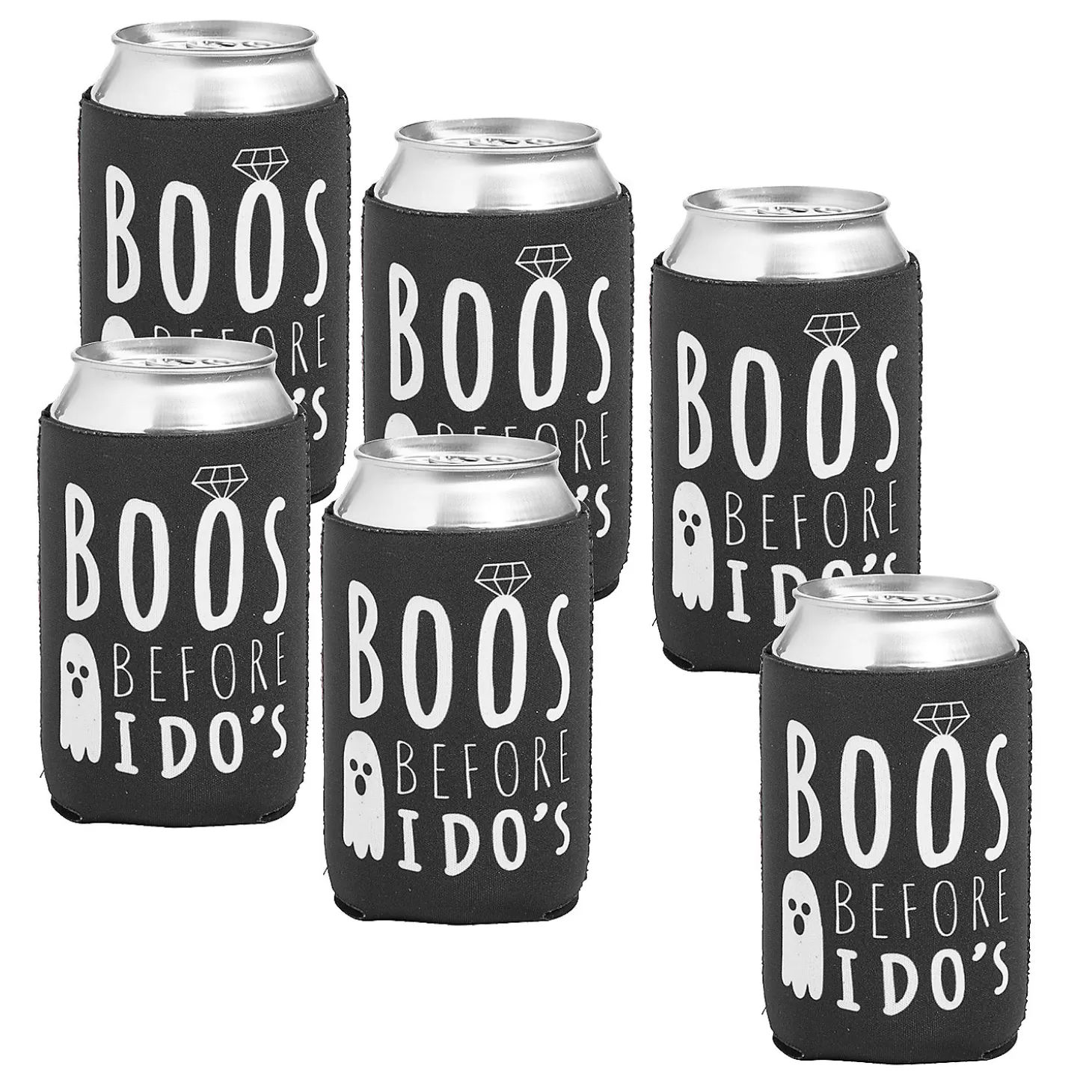New Bulk 24 Pc. Boos Before I Do's Can Coolers Bulk Halloween Supplies