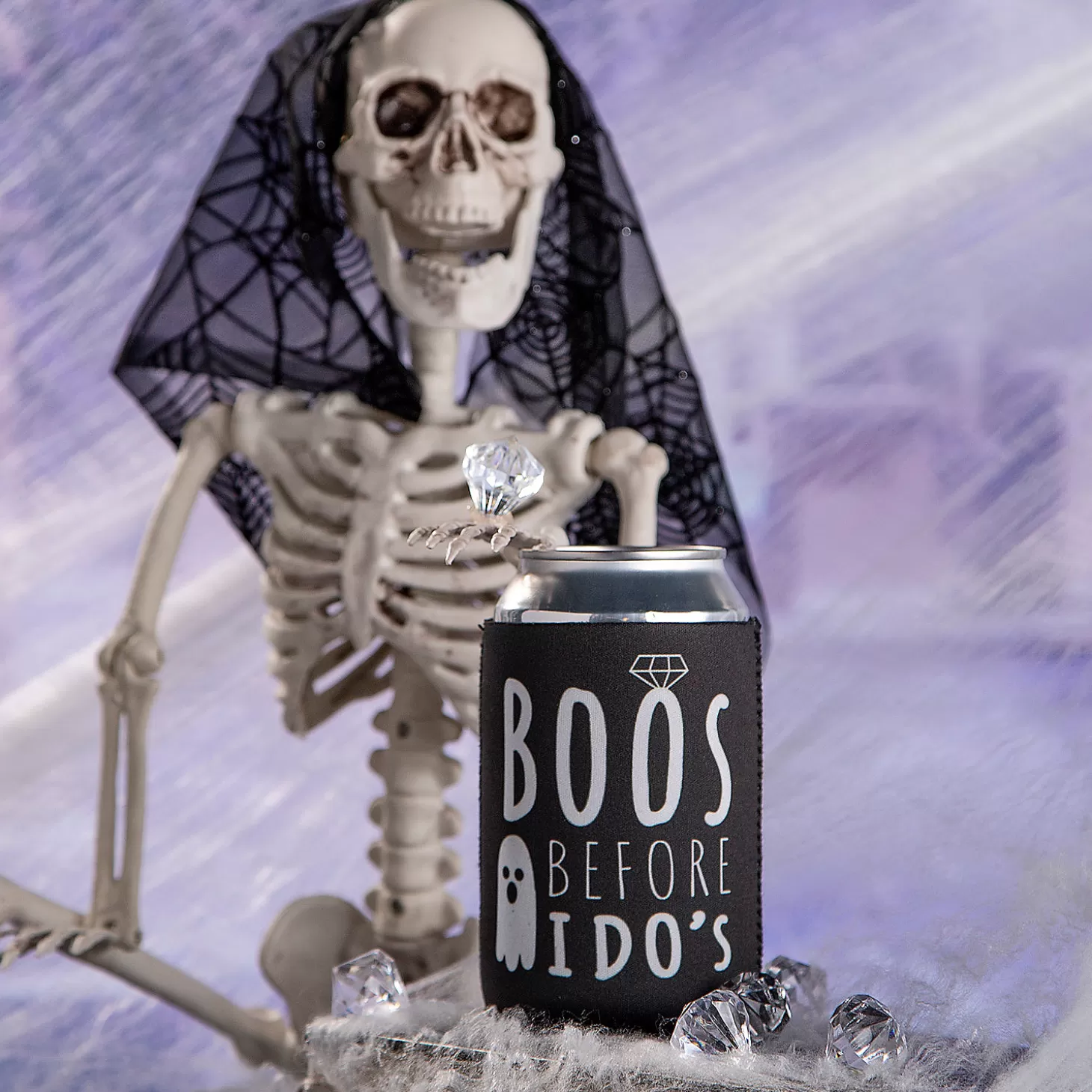 New Bulk 24 Pc. Boos Before I Do's Can Coolers Bulk Halloween Supplies
