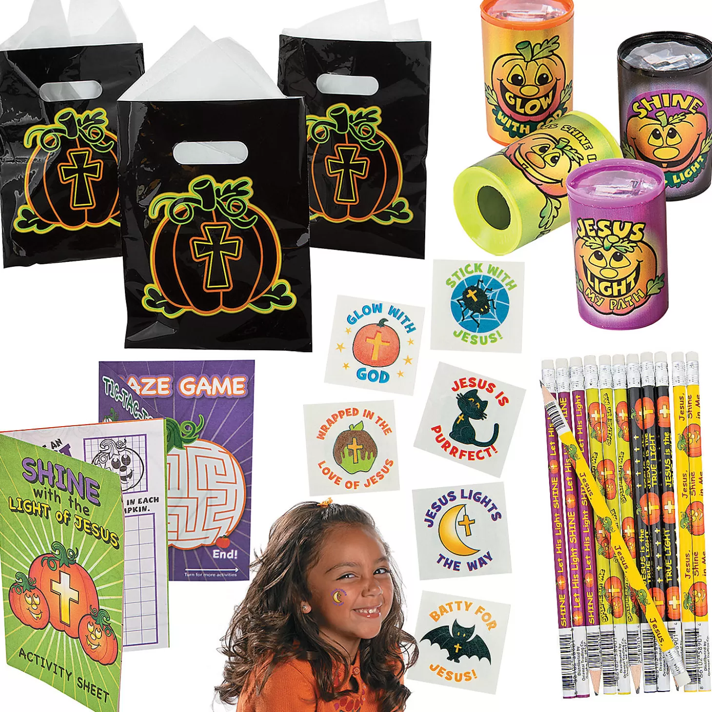 New Bulk 338 Pc. Christian Pumpkin Boo Bag Kit For 48 Bulk Halloween Supplies