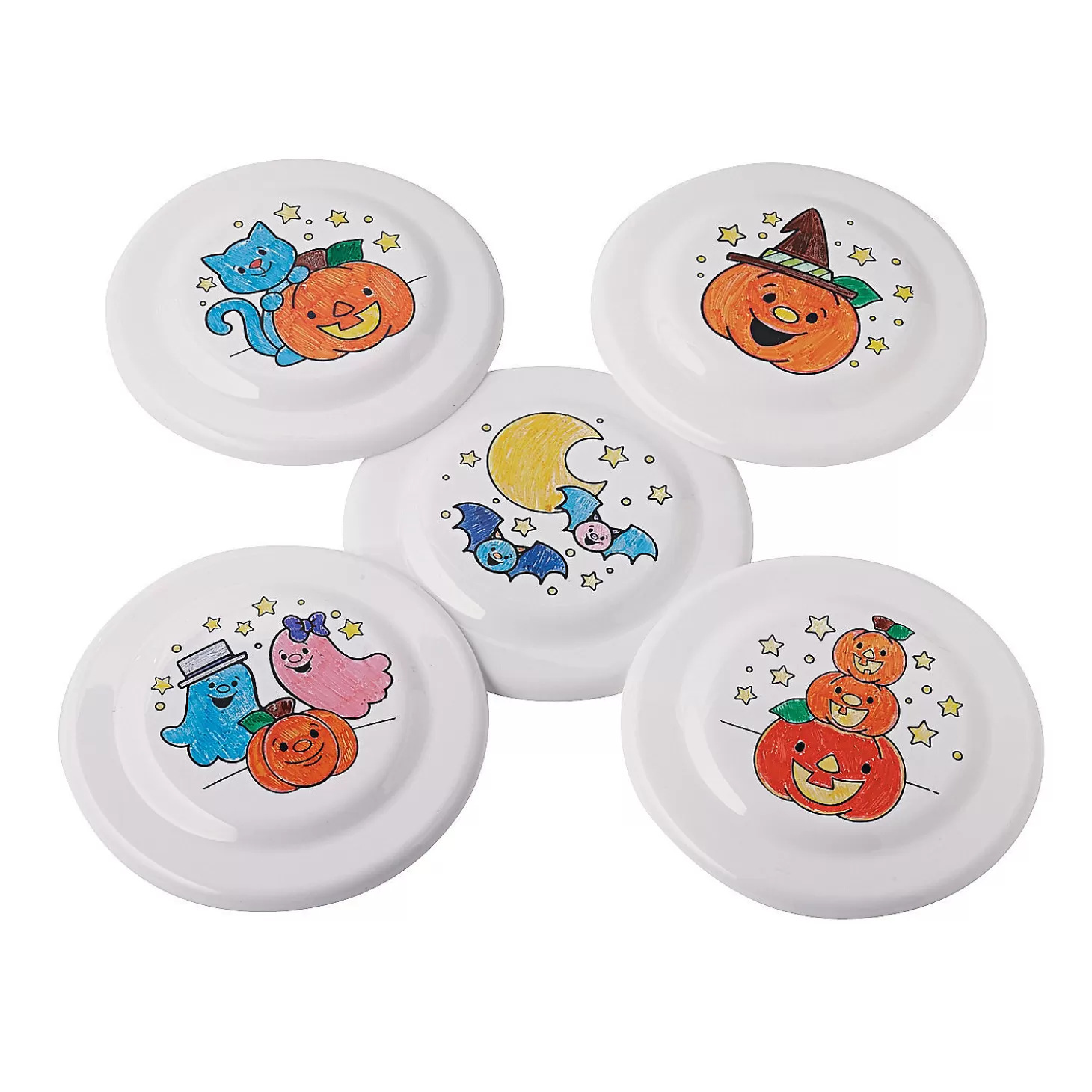Flash Sale Bulk 50 Pc. Color Your Own Halloween Flying Discs Flying Toys