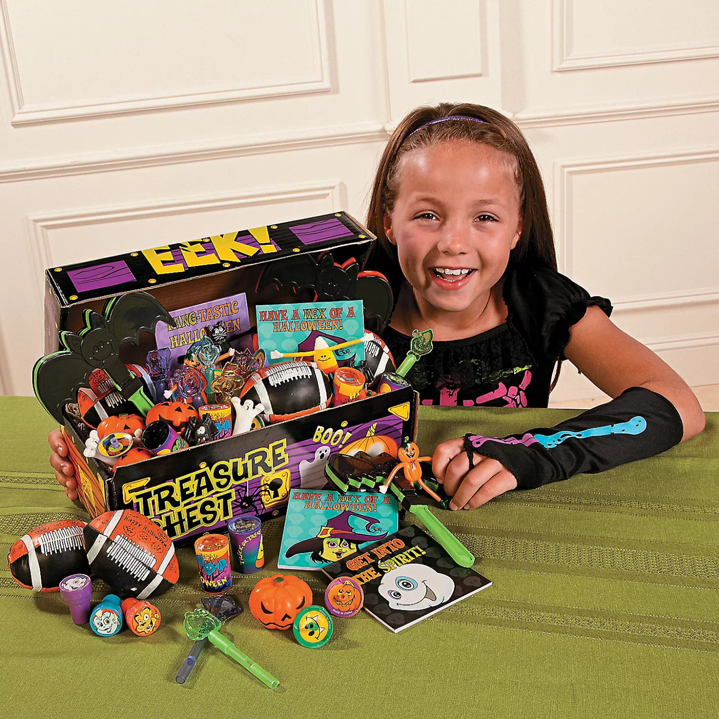 Online Bulk 50 Pc. Deluxe Halloween Treasure Chest Toy Assortment Boo Bags
