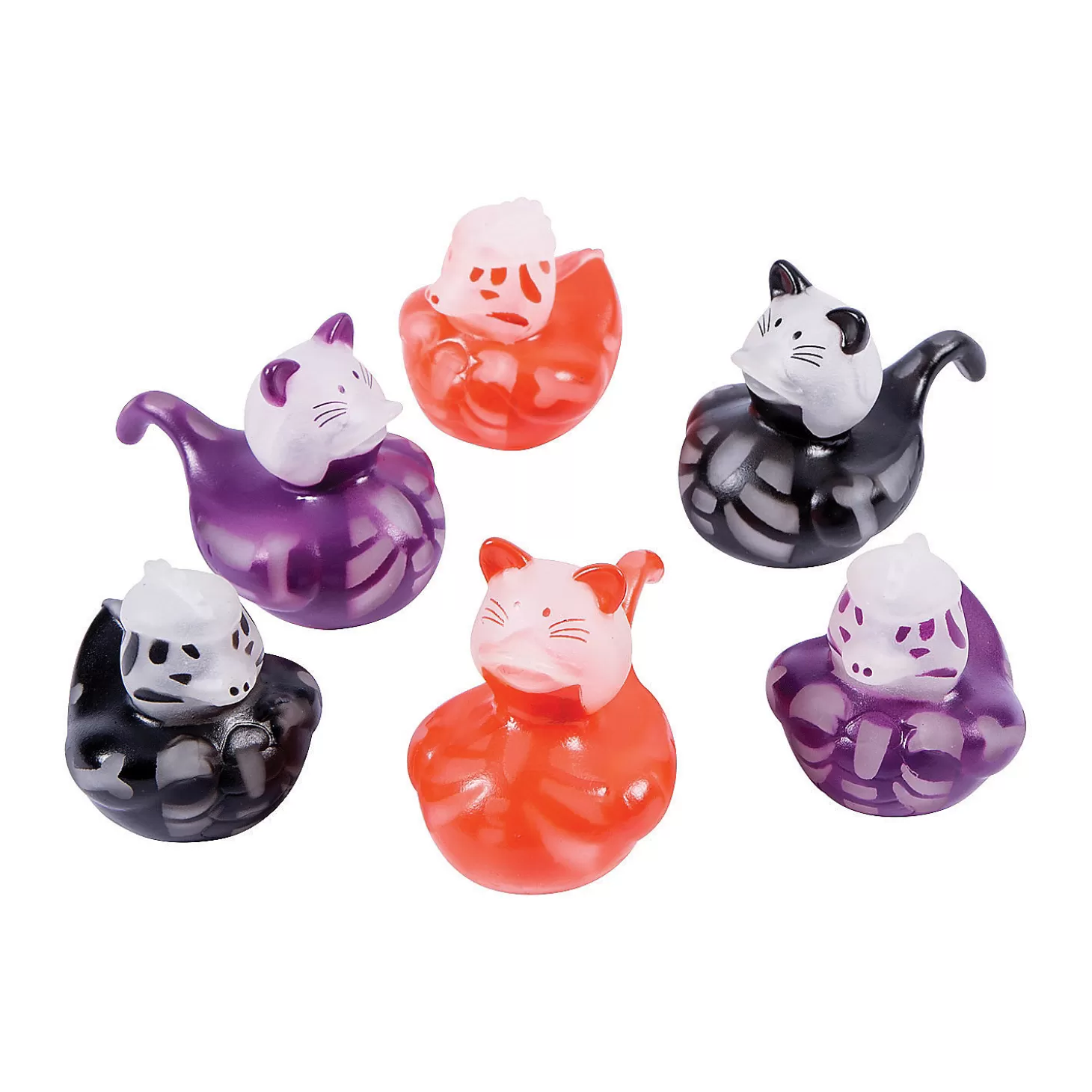 Shop Bulk 50 Pc. Glow-In-The-Dark Halloween Skeleton Rubber Duck Assortment Halloween Handouts