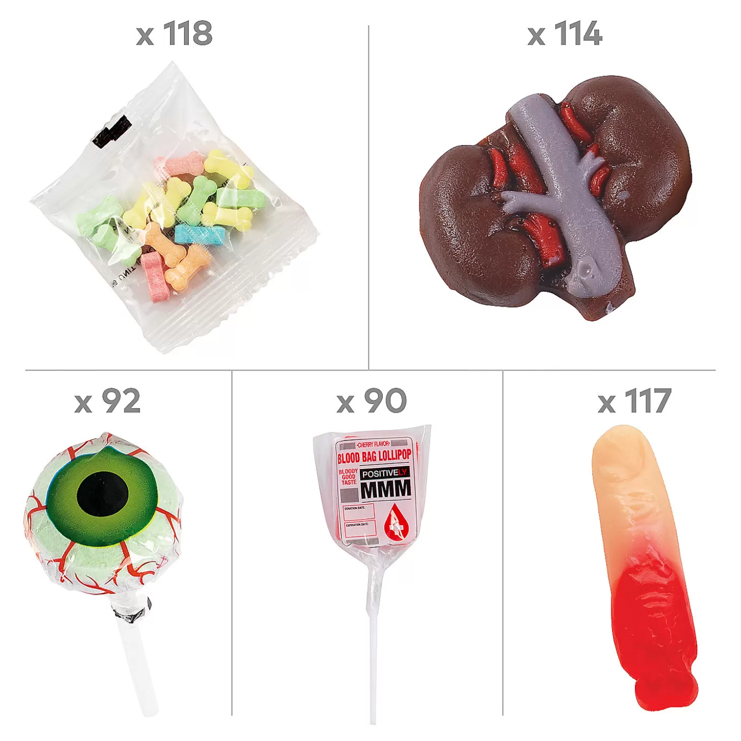 New Bulk 531 Pc. Body Parts Halloween Candy Assortment Bulk Halloween Supplies