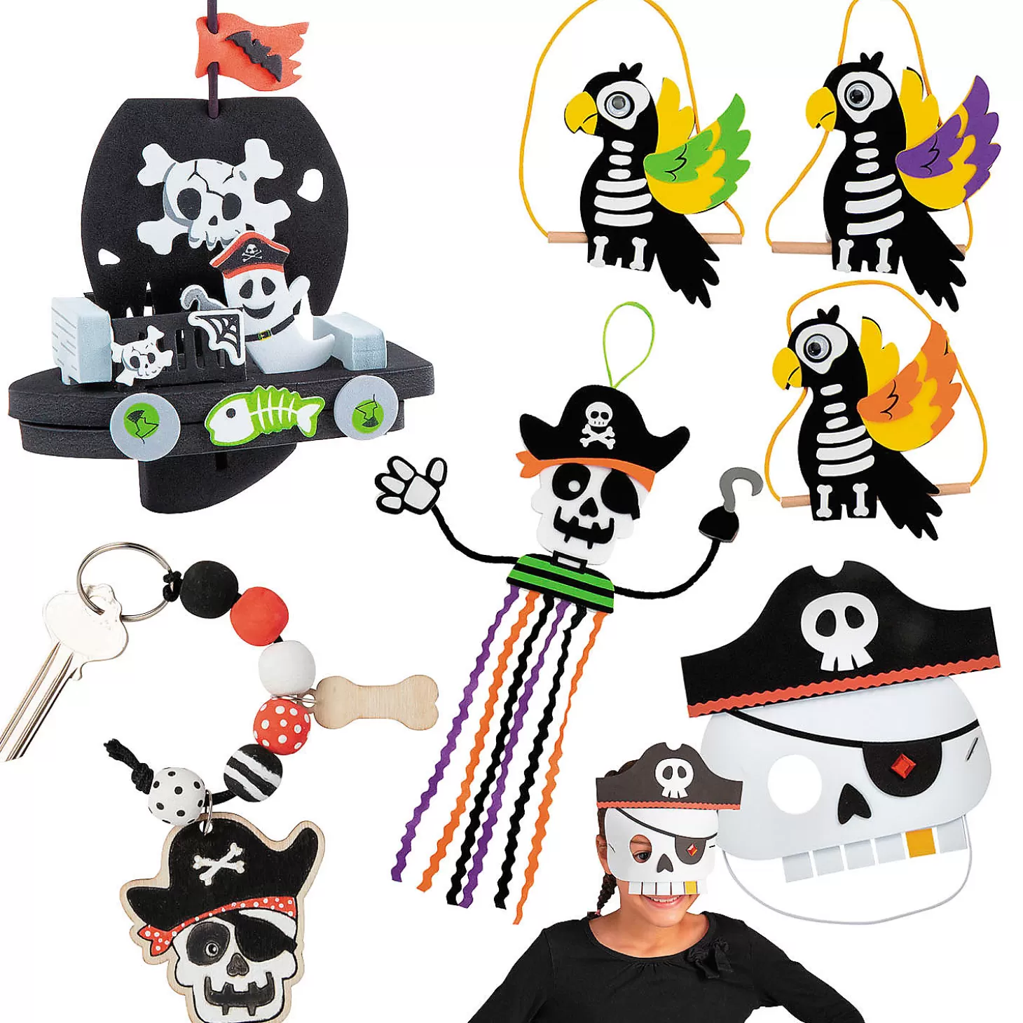 New Bulk 60 Pc. Sail The Spooky Seas Craft Kit Assortment - Makes 60 Halloween Fun Kits