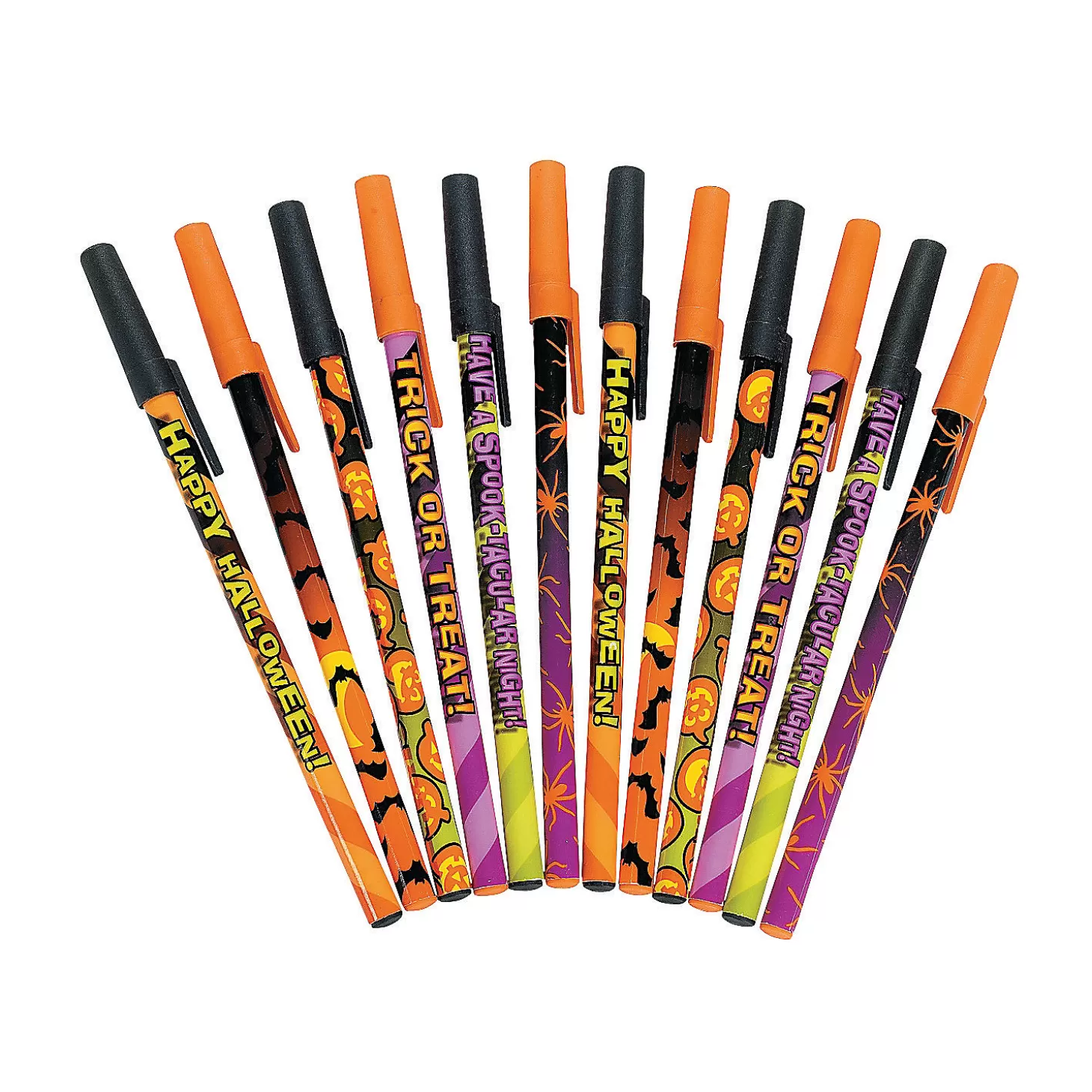 Hot Bulk 72 Pc. Halloween Print Stick Pen Assortment Bulk Halloween Supplies