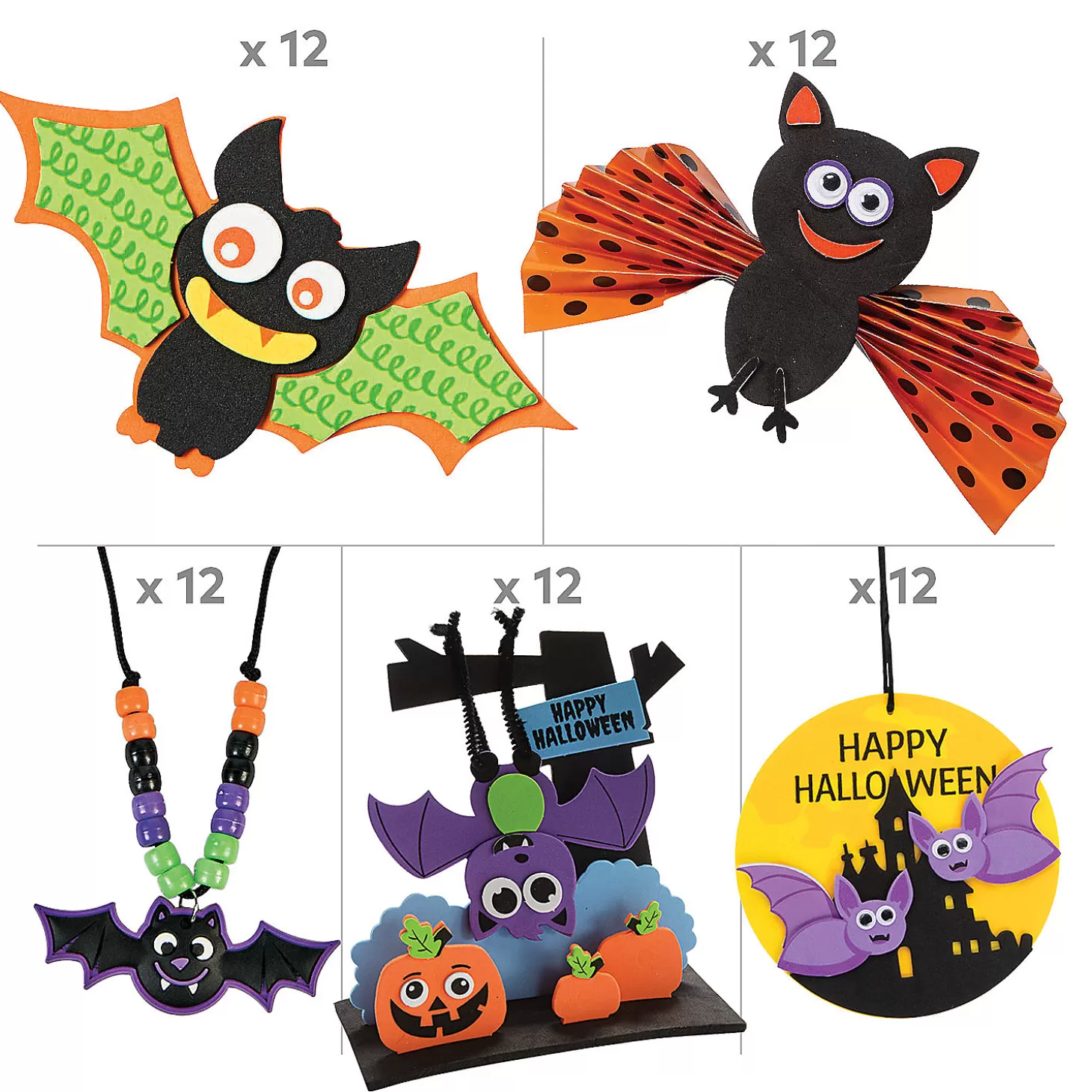 Flash Sale Bulk Basically Halloween Bats Craft Kit Assortment - Makes 60 Halloween Fun Kits