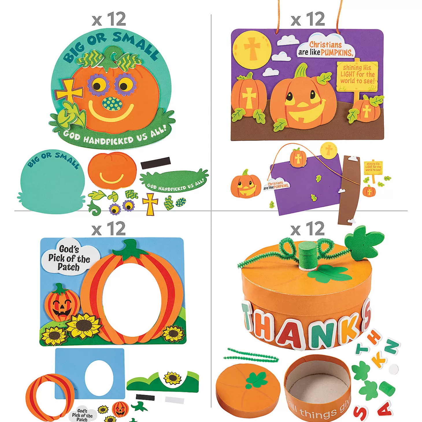 Hot Bulk Fall Faith Pumpkin Craft Assortment Kit - Makes 48 Halloween Fun Kits