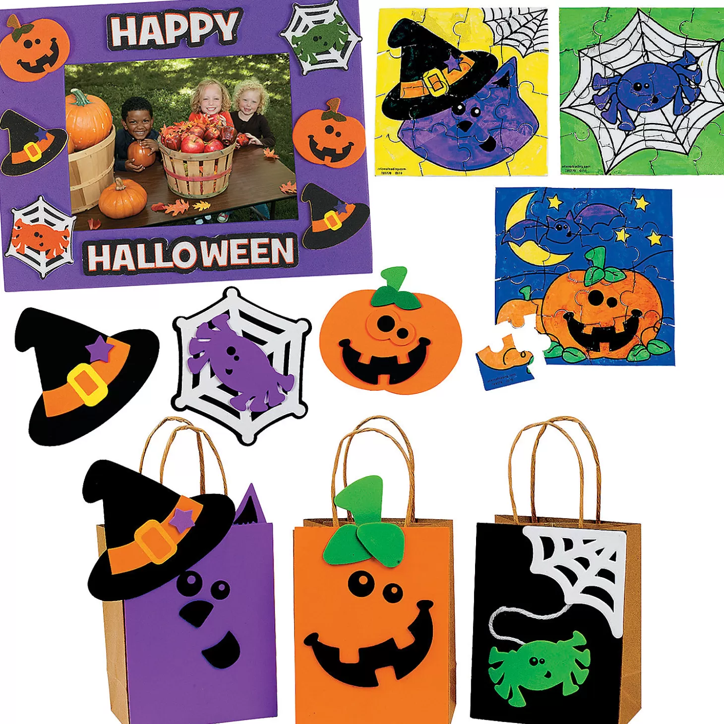 Hot Bulk Halloween Friends Boo Bag & Craft Kit Assortment For 50 Halloween Fun Kits