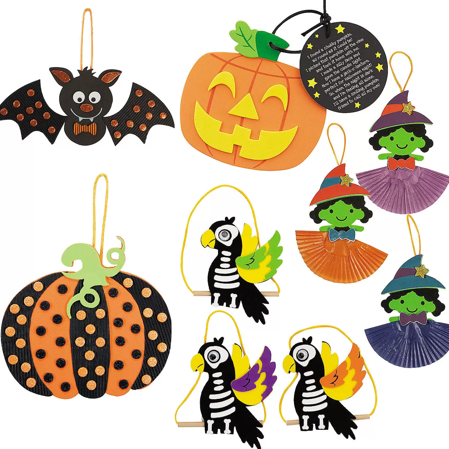 New Bulk Halloween Ornament Craft Kit Assortment - Makes 60 Halloween Fun Kits
