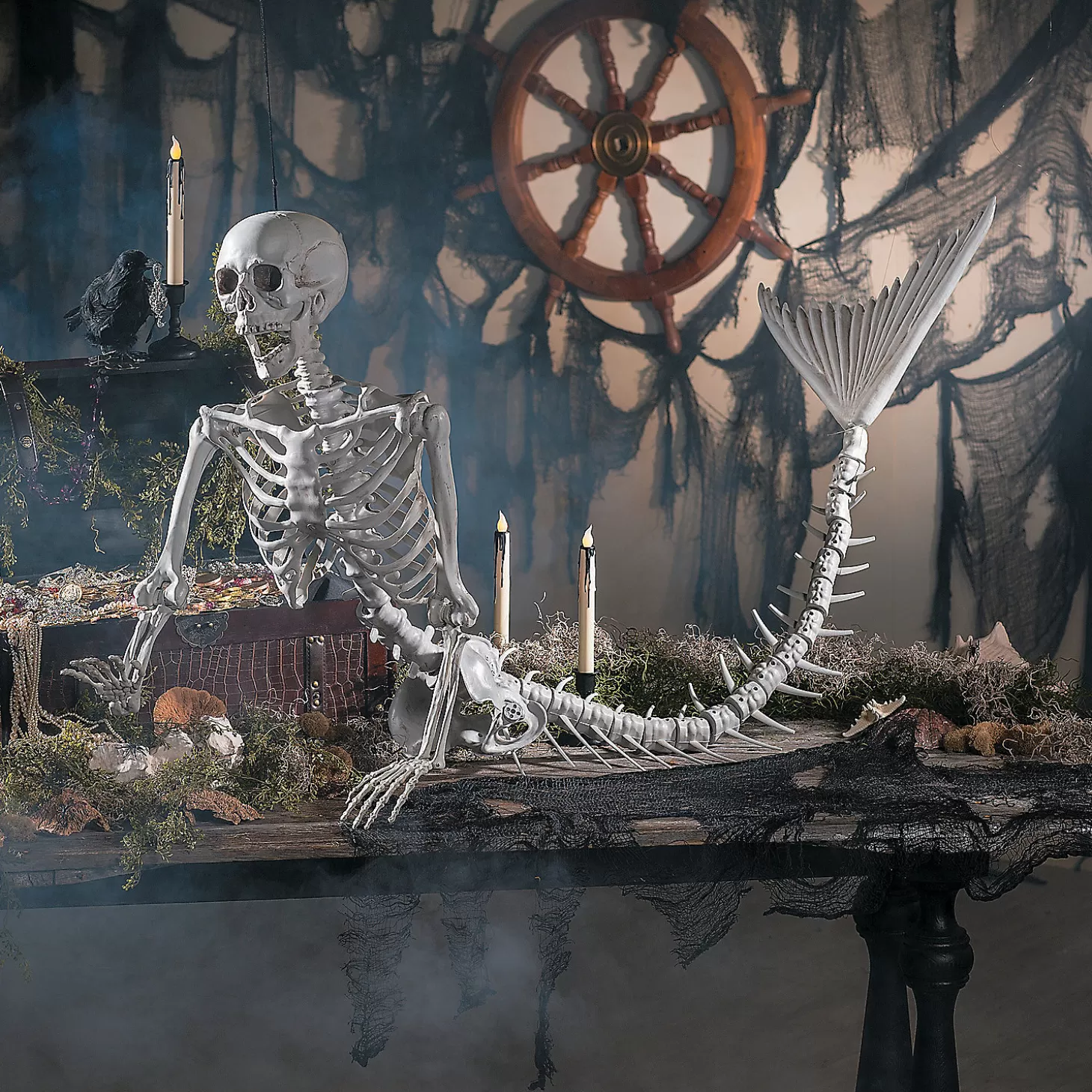 Shop Bulk Life-Size Original Mermaid Skeleton Halloween Decorations - 4 Pc. Skulls & Skeletons