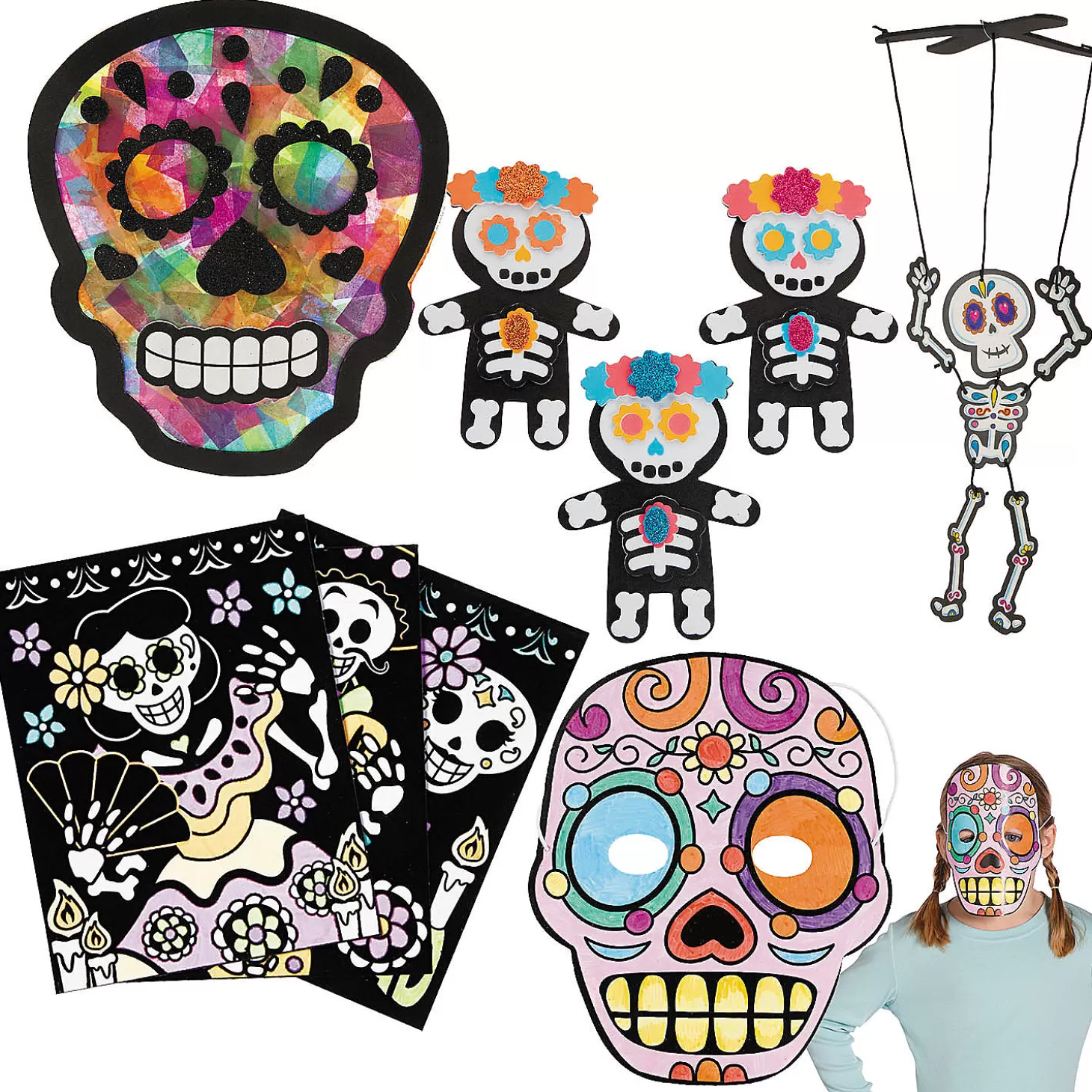 Outlet Bulk Makes 60 Day Of The Dead Craft Kit Assortment Halloween Fun Kits