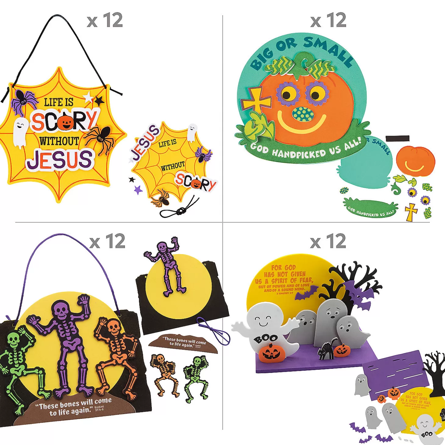 Fashion Bulk Religious Halloween Craft Assortment - Makes 48 Religious Halloween